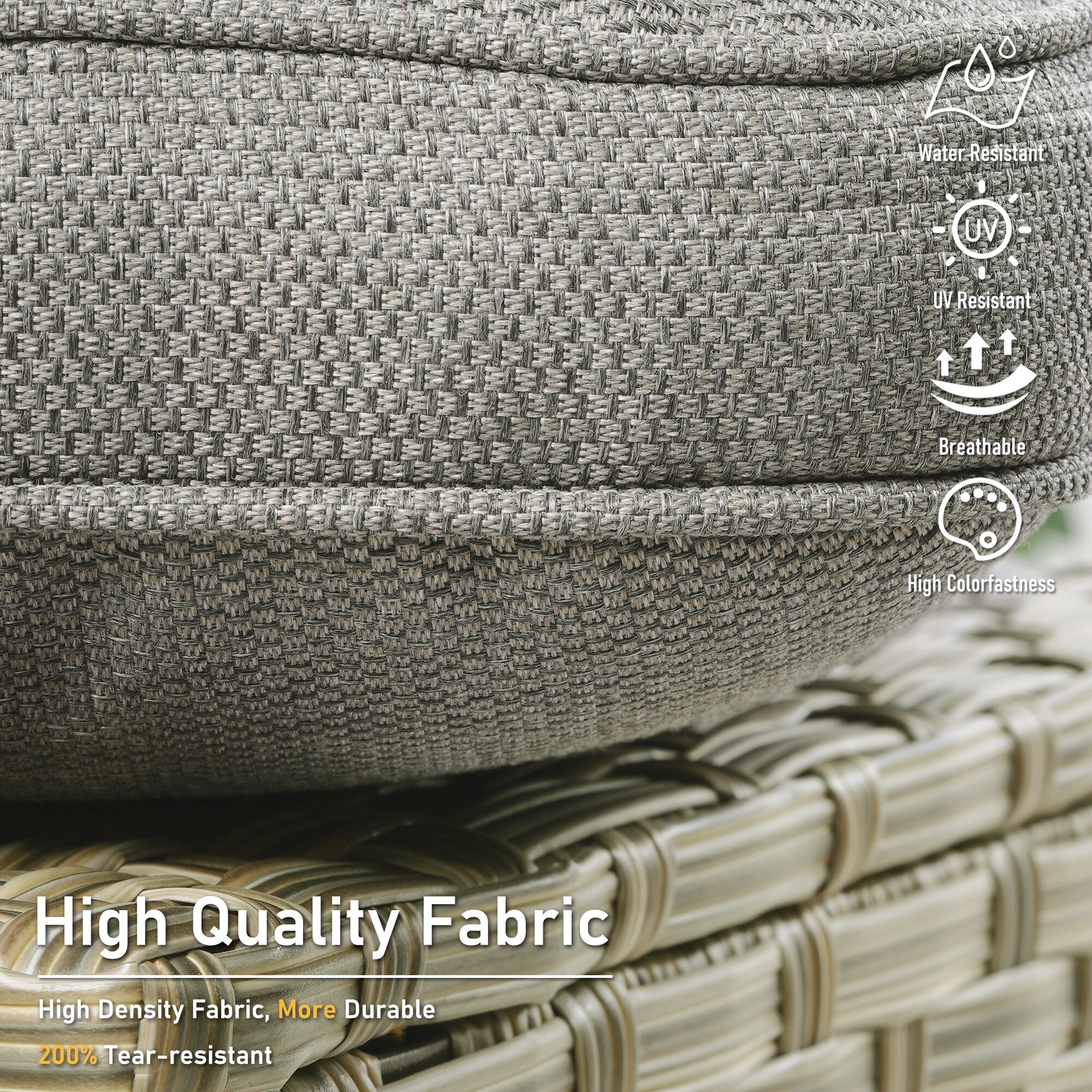 Ensemble de 2 chaises de patio d'extérieur en rotin et osier à dossier haut HOOOWOOO