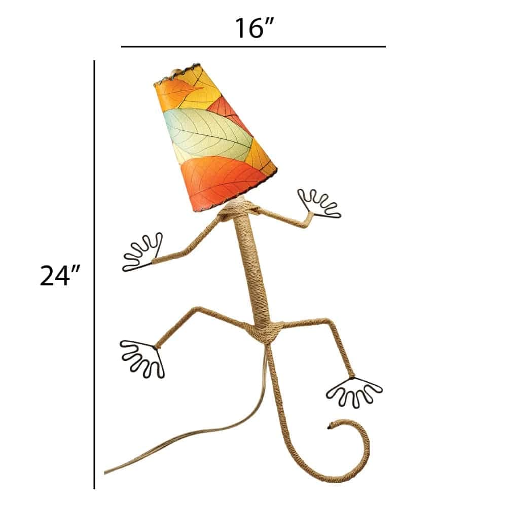 Applique murale Gecko faite main Eangee, abat-jour feuilles de cacao, 40,6 x 18,8 x 61 cm - 40,6 x 18,8 x 61 cm