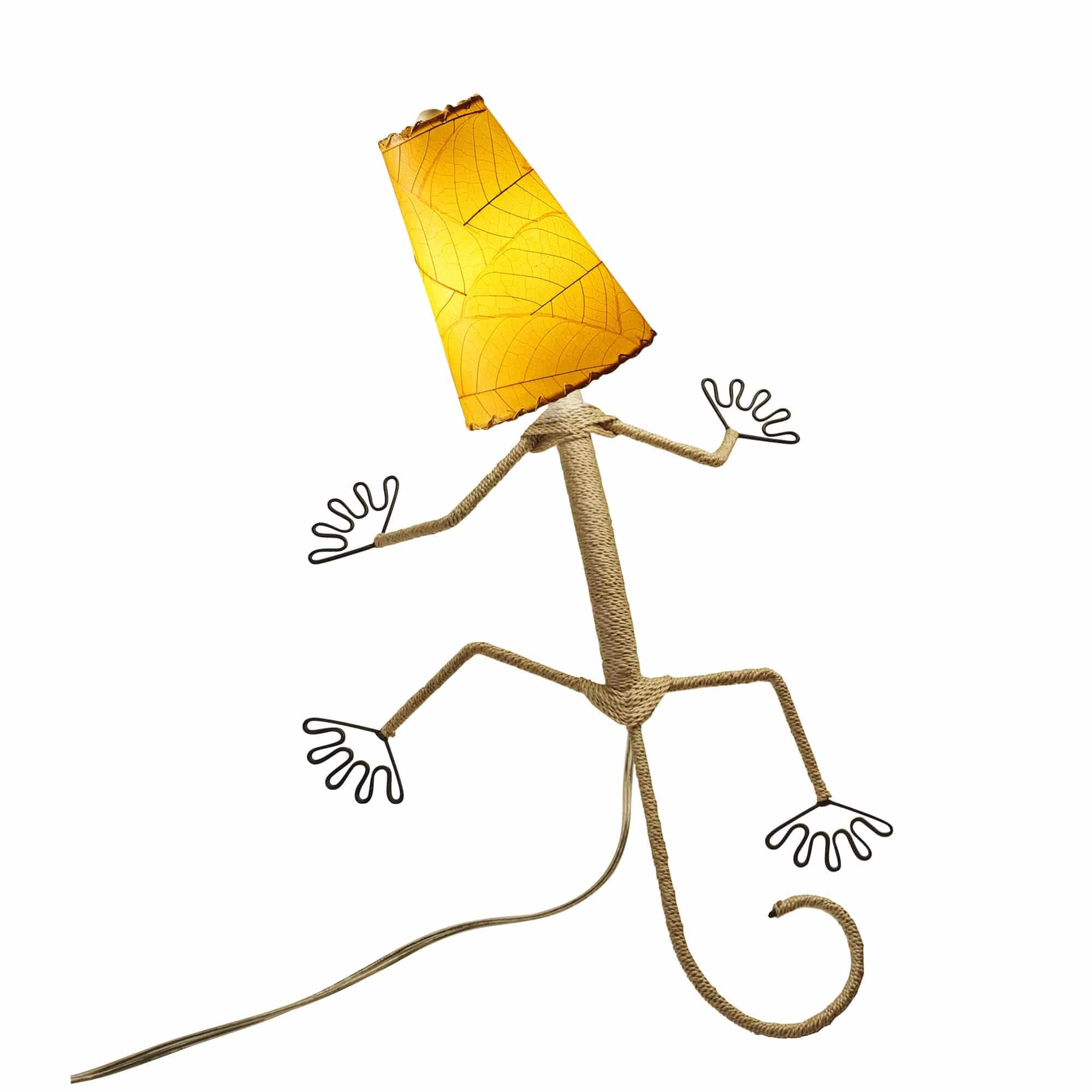 Applique murale Gecko faite main Eangee, abat-jour feuilles de cacao, 40,6 x 18,8 x 61 cm - 40,6 x 18,8 x 61 cm