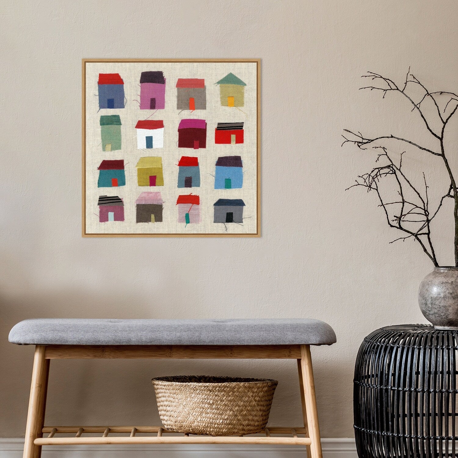 Impression sur toile encadrée « Maisons » de Jenny Frean – Sylvie Maple