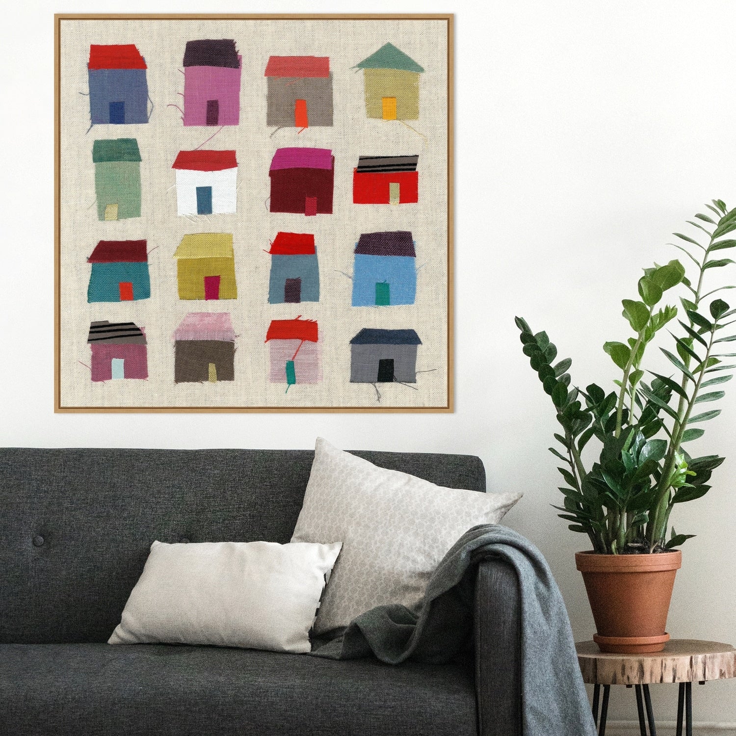 Impression sur toile encadrée « Maisons » de Jenny Frean – Sylvie Maple