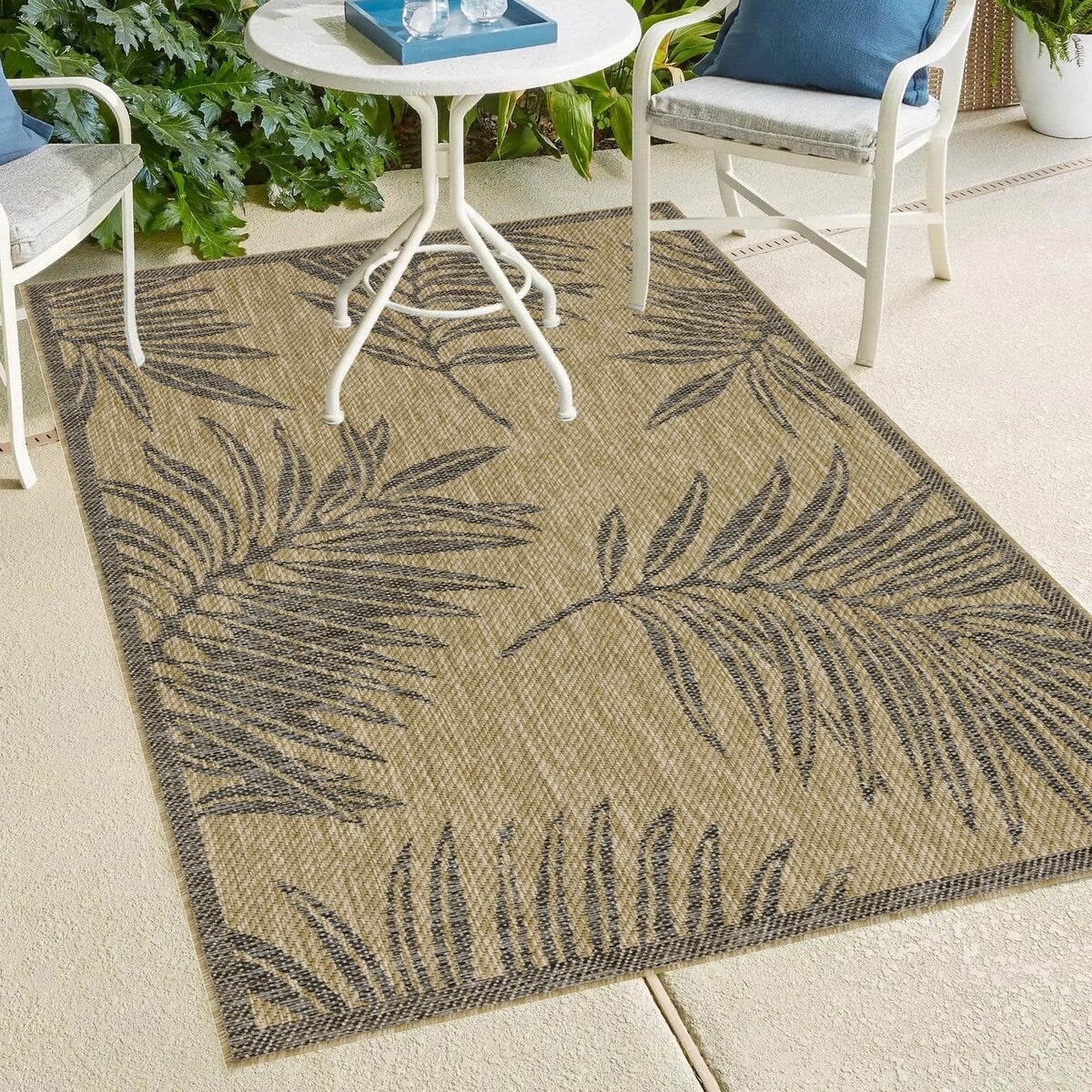 Tapis/Paillasson d'intérieur/extérieur - Lavable en machine, résistant aux intempéries et aux UV - Imperméable - Liana