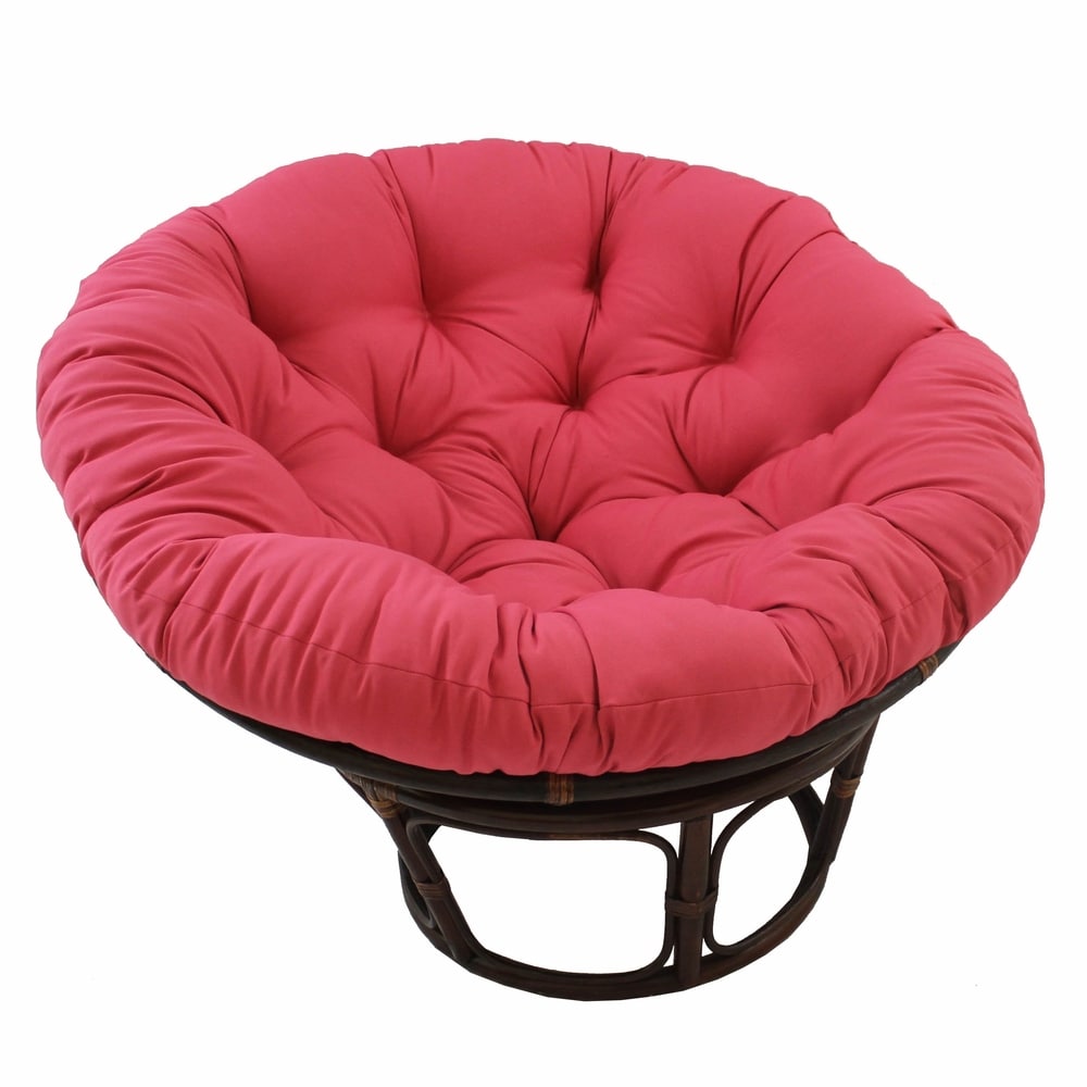 Chaise Papasan Bali en rotin de 42 pouces avec coussin en sergé