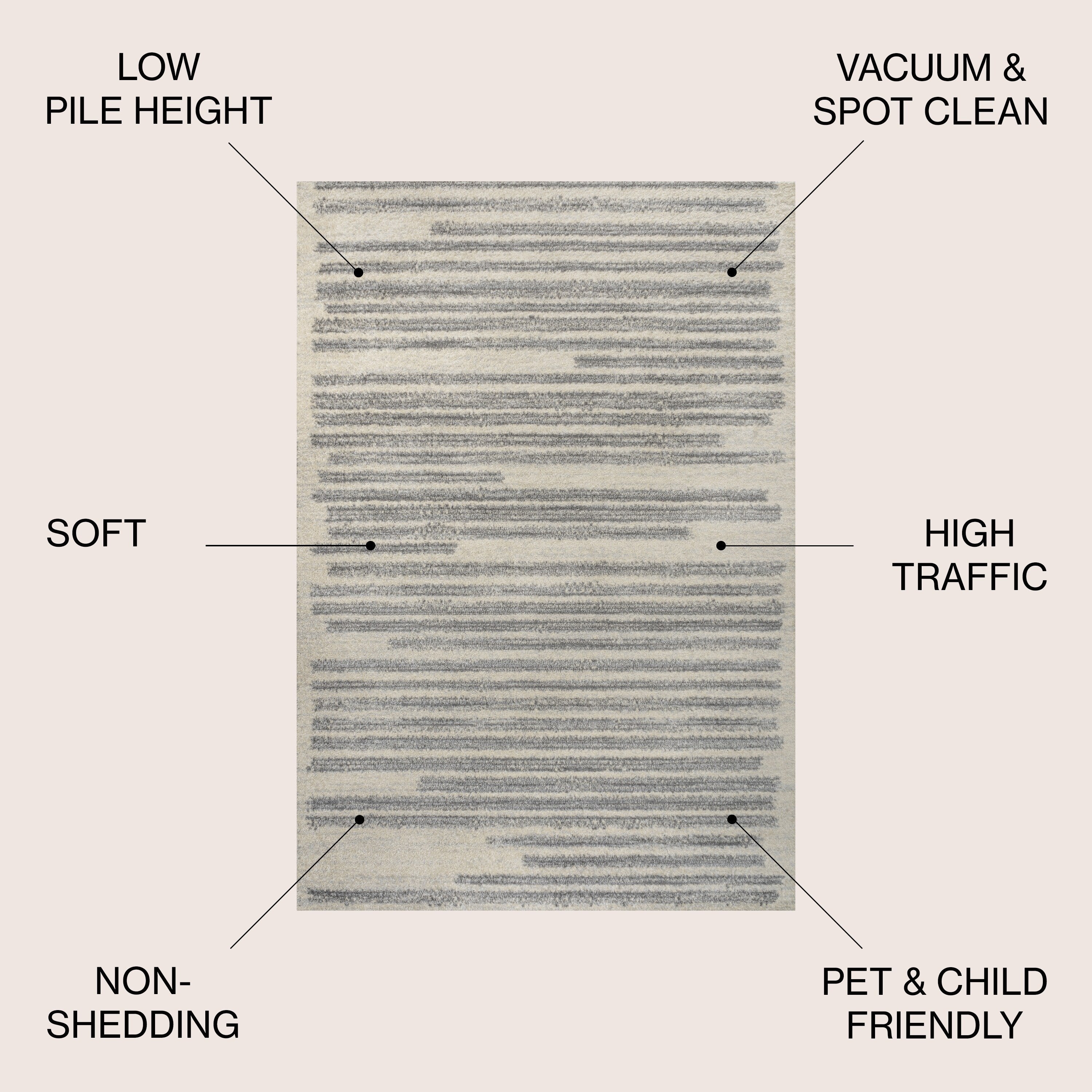 JONATHAN Y Tapis moderne à rayures berbères Aksil