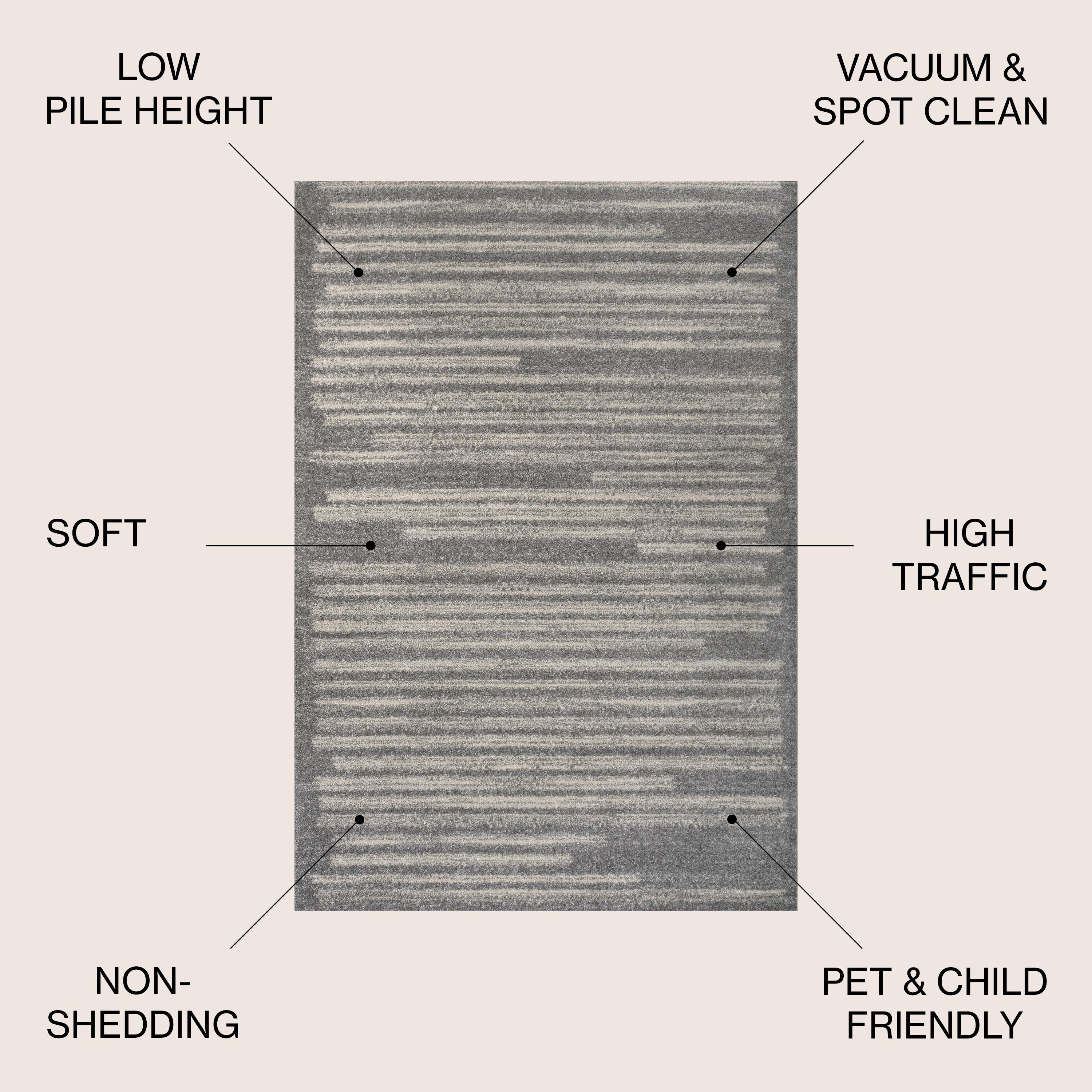 JONATHAN Y Tapis moderne à rayures berbères Aksil