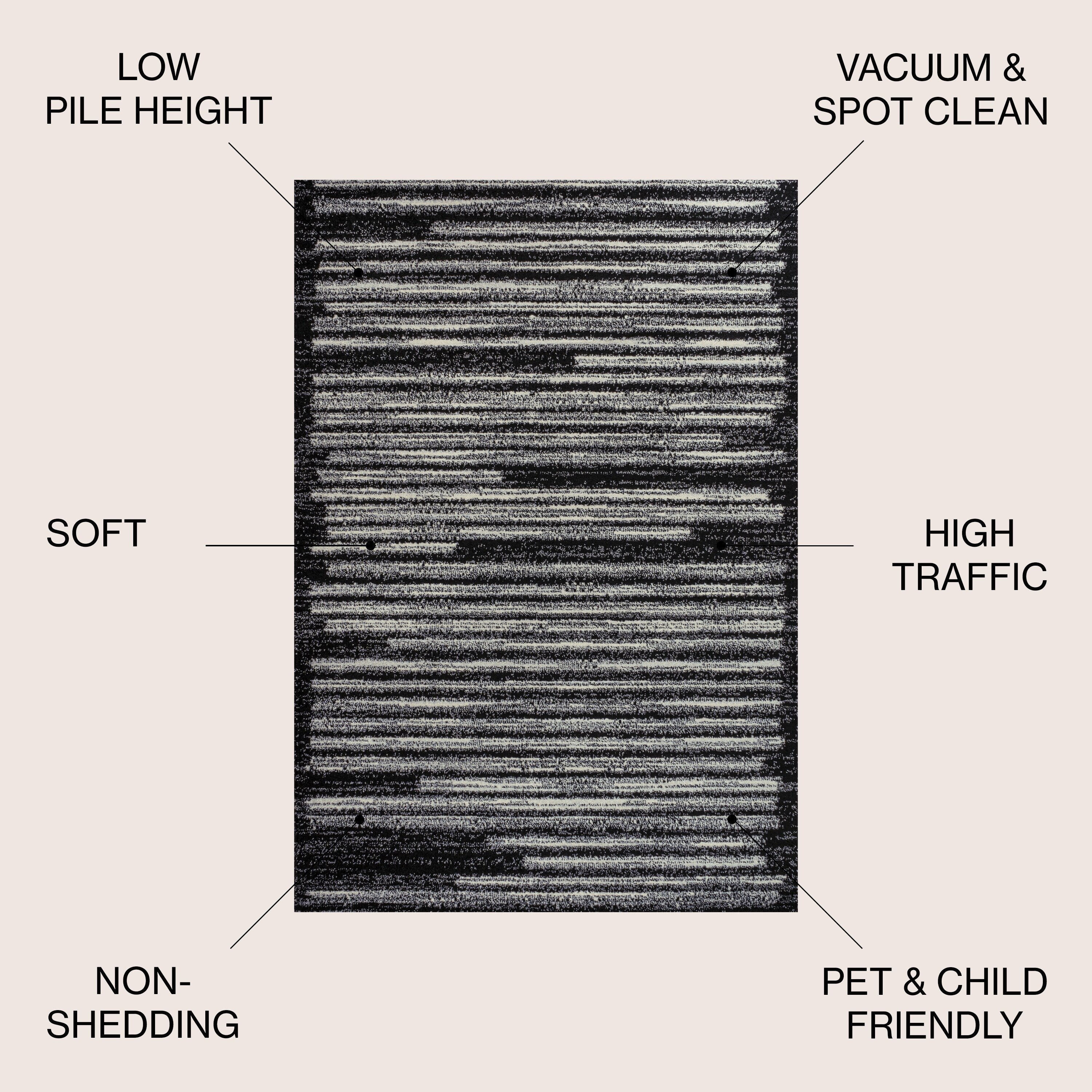 JONATHAN Y Tapis moderne à rayures berbères Aksil
