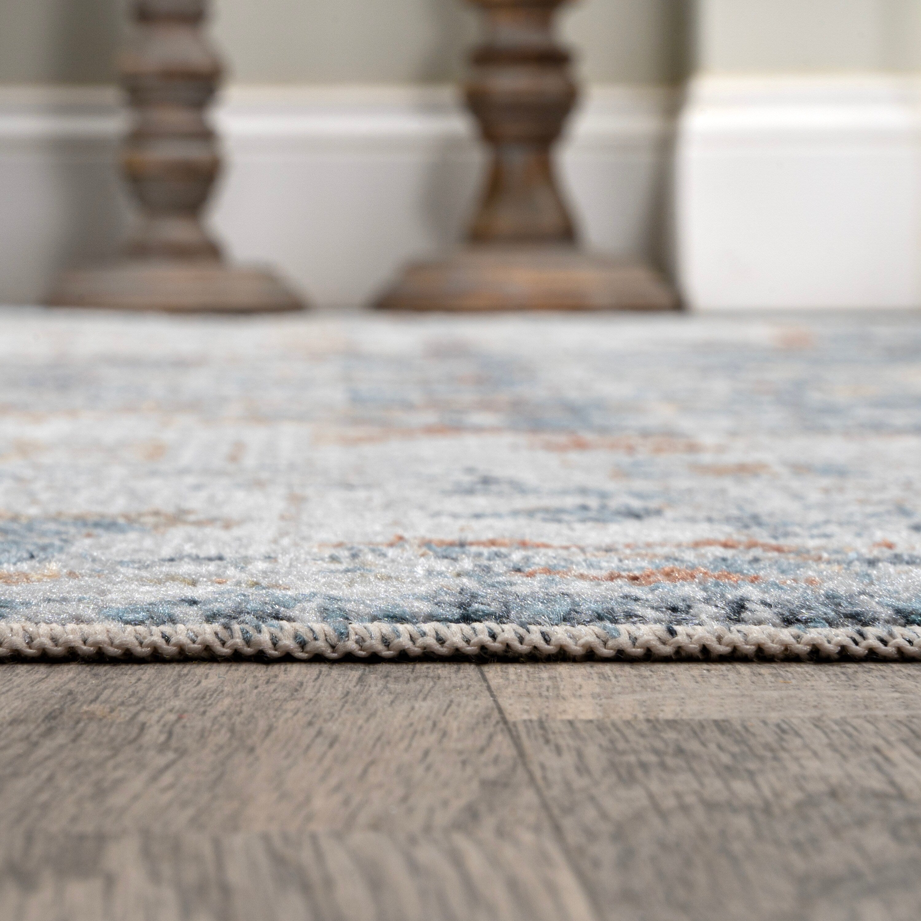 Tapis à poils ras JONATHAN Y Brandy Bohemian Medallion, lavable en machine, couleur crème/terra