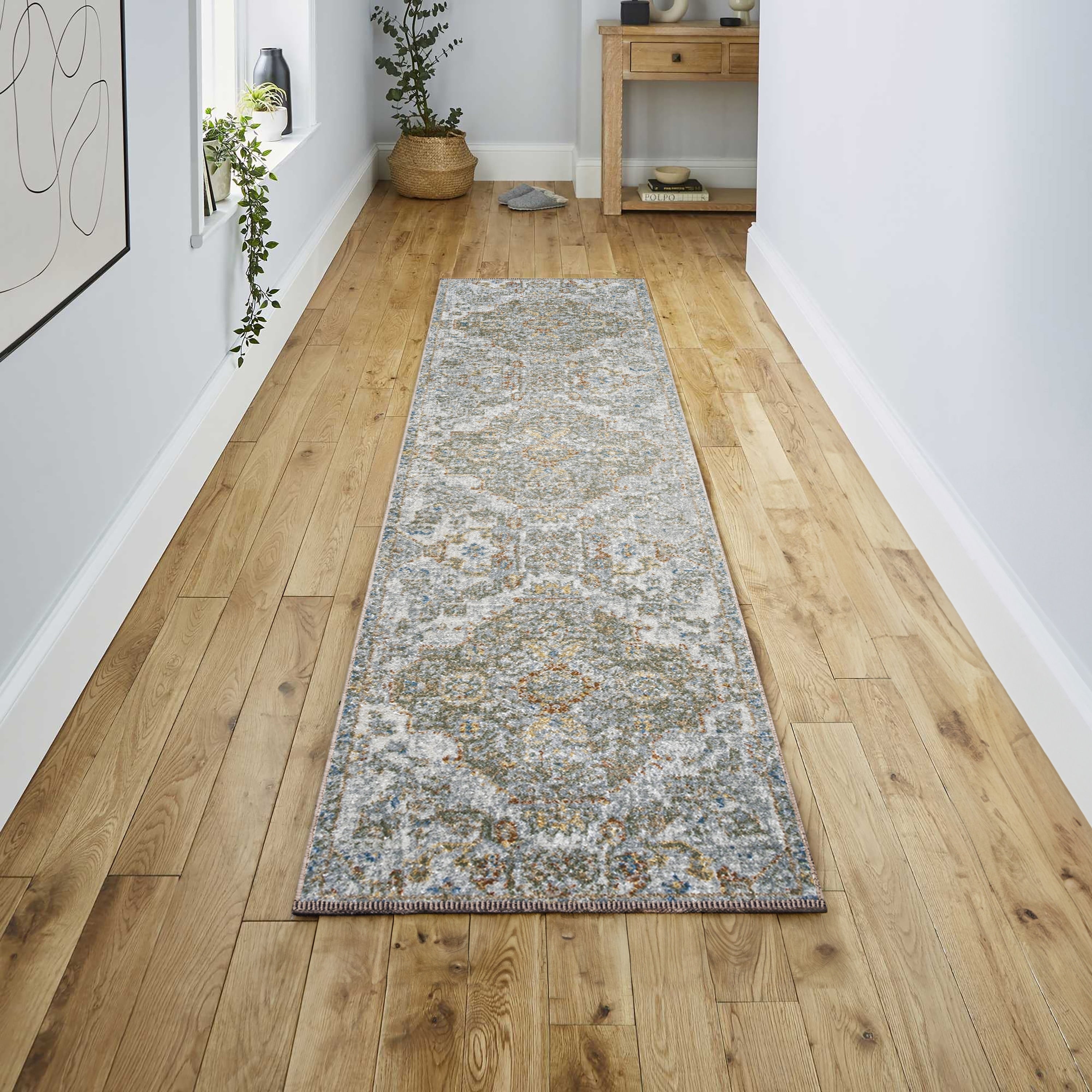 Tapis à poils ras JONATHAN Y Brandy Bohemian Medallion, lavable en machine, couleur crème/terra