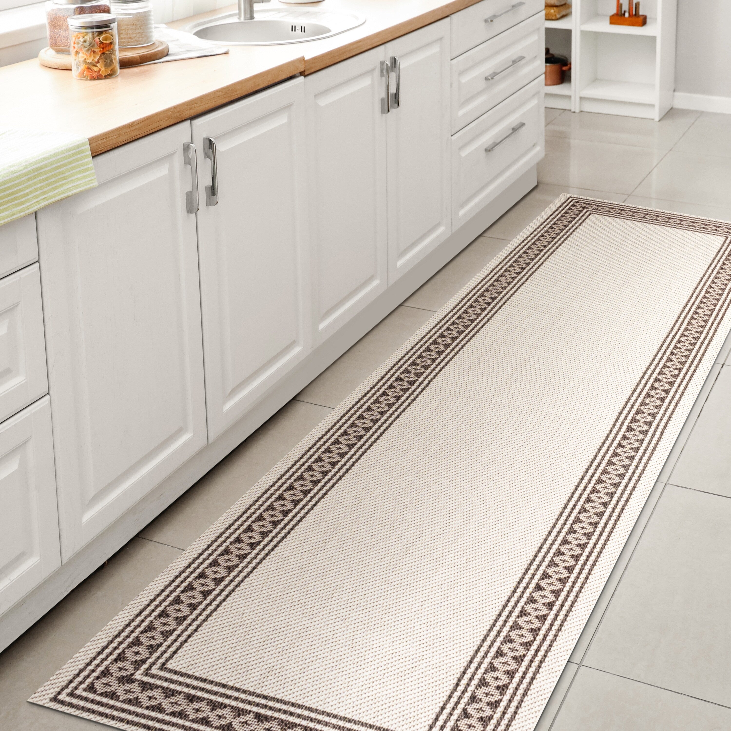 Tapis d'intérieur/extérieur classique à bordure en losanges JONATHAN Y Havana