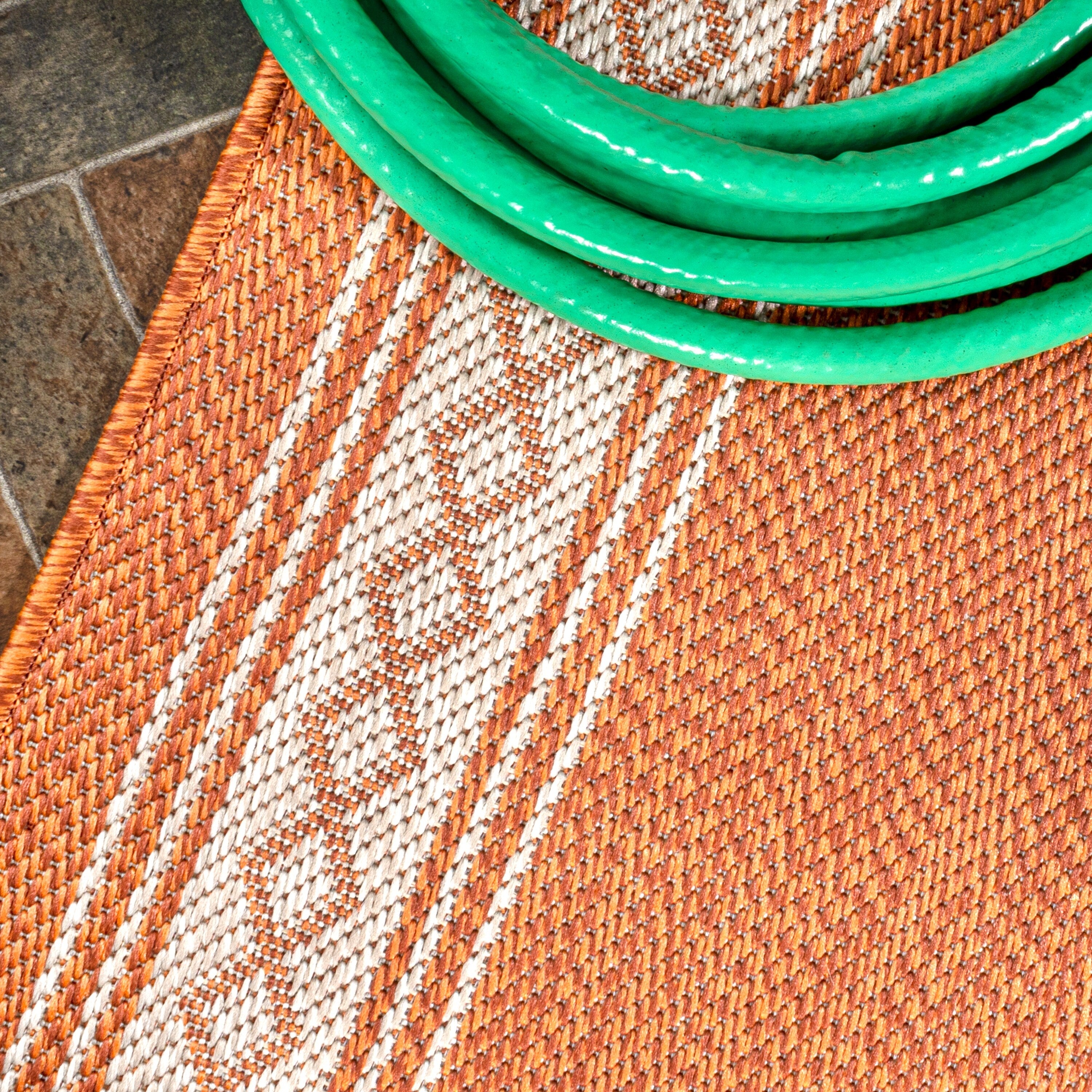 Tapis d'intérieur/extérieur classique à bordure en losanges JONATHAN Y Havana