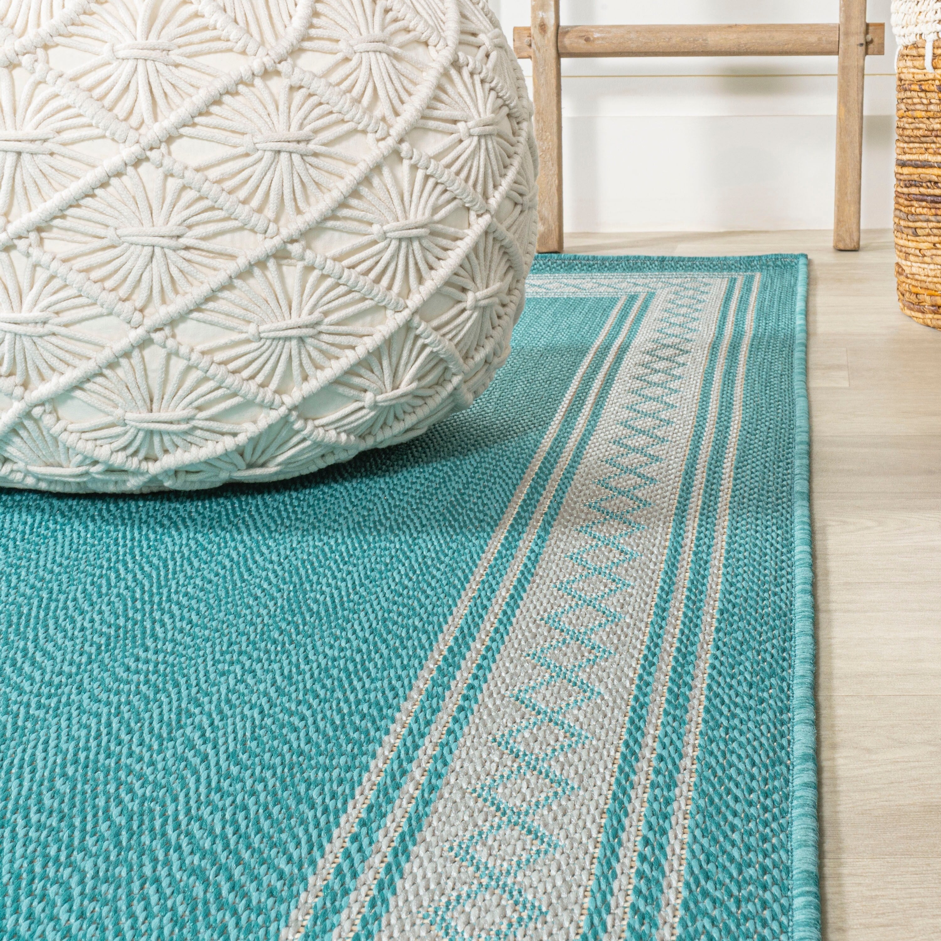 Tapis d'intérieur/extérieur classique à bordure en losanges JONATHAN Y Havana