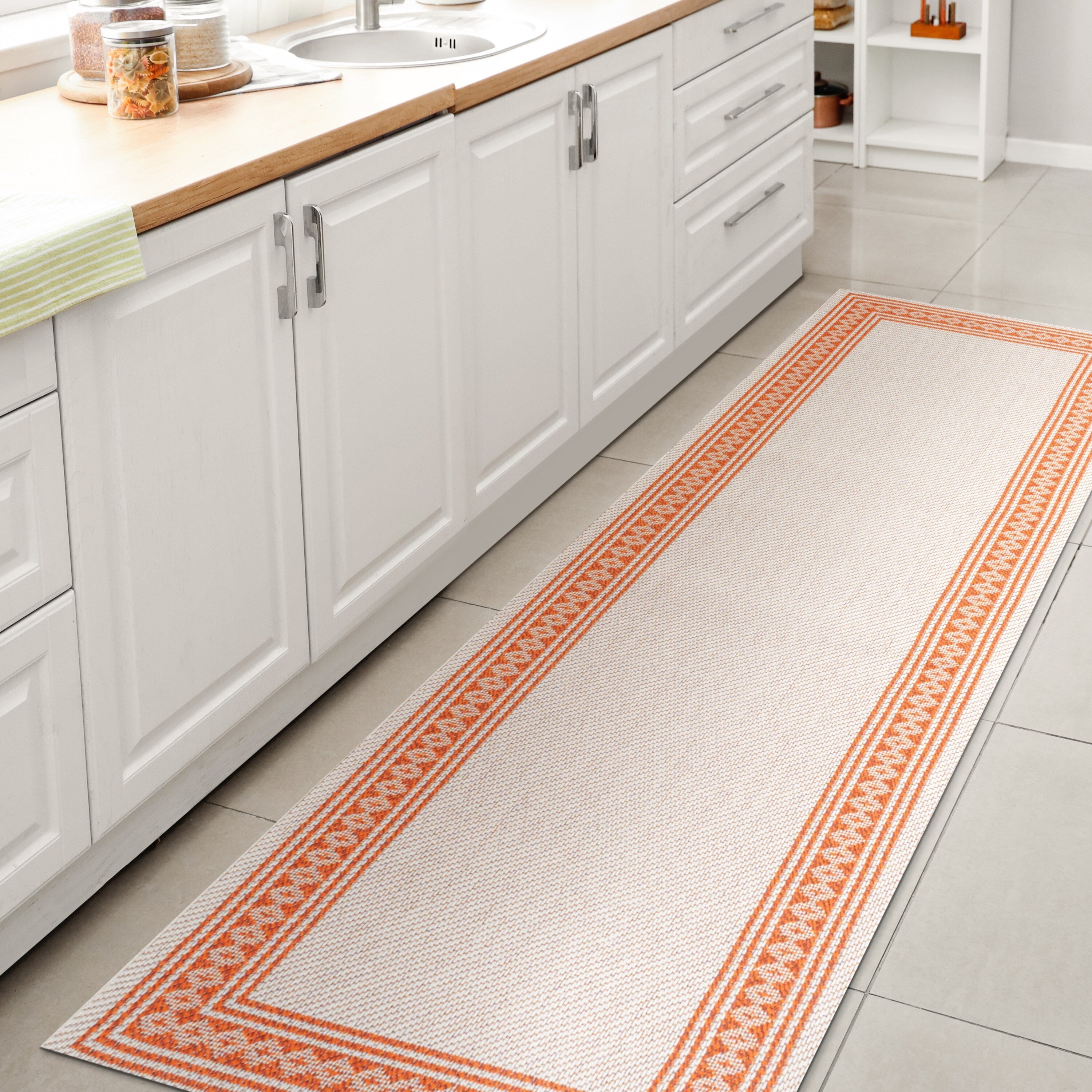 Tapis d'intérieur/extérieur classique à bordure en losanges JONATHAN Y Havana