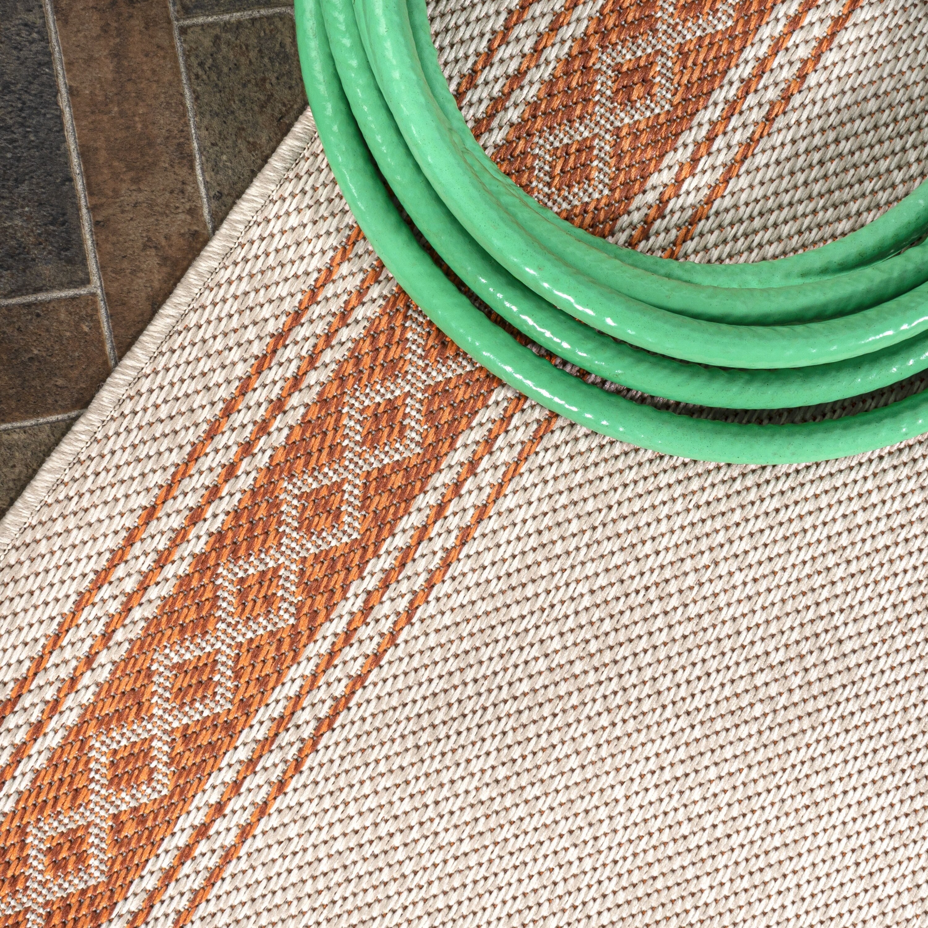 Tapis d'intérieur/extérieur classique à bordure en losanges JONATHAN Y Havana