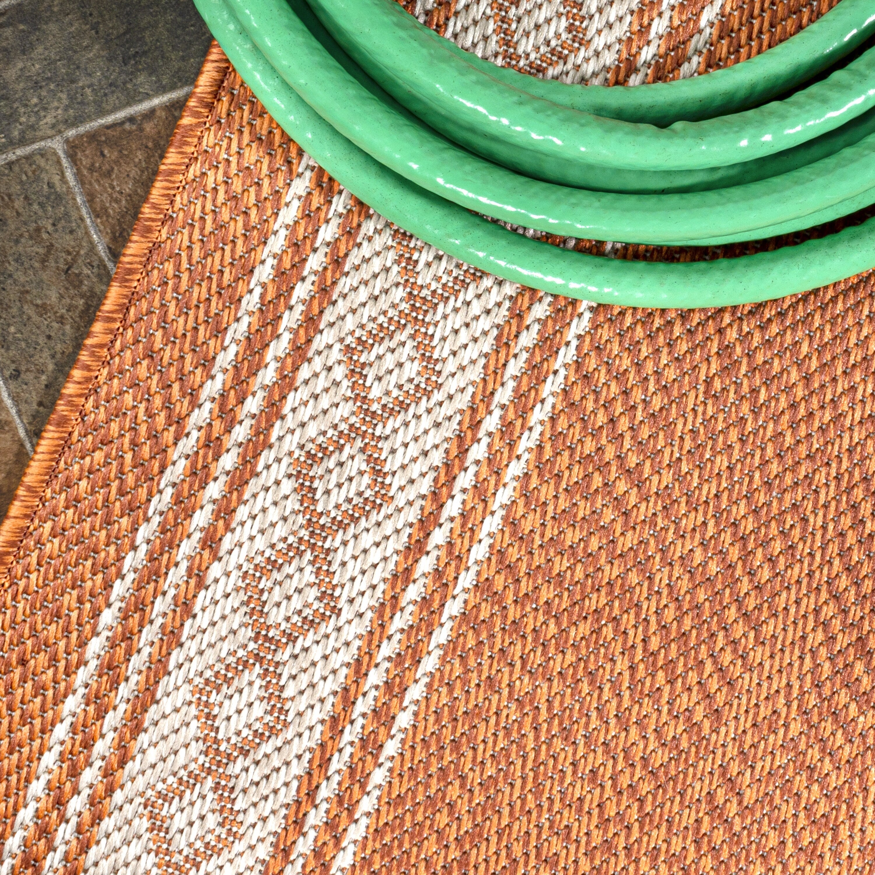 Tapis d'intérieur/extérieur classique à bordure en losanges JONATHAN Y Havana