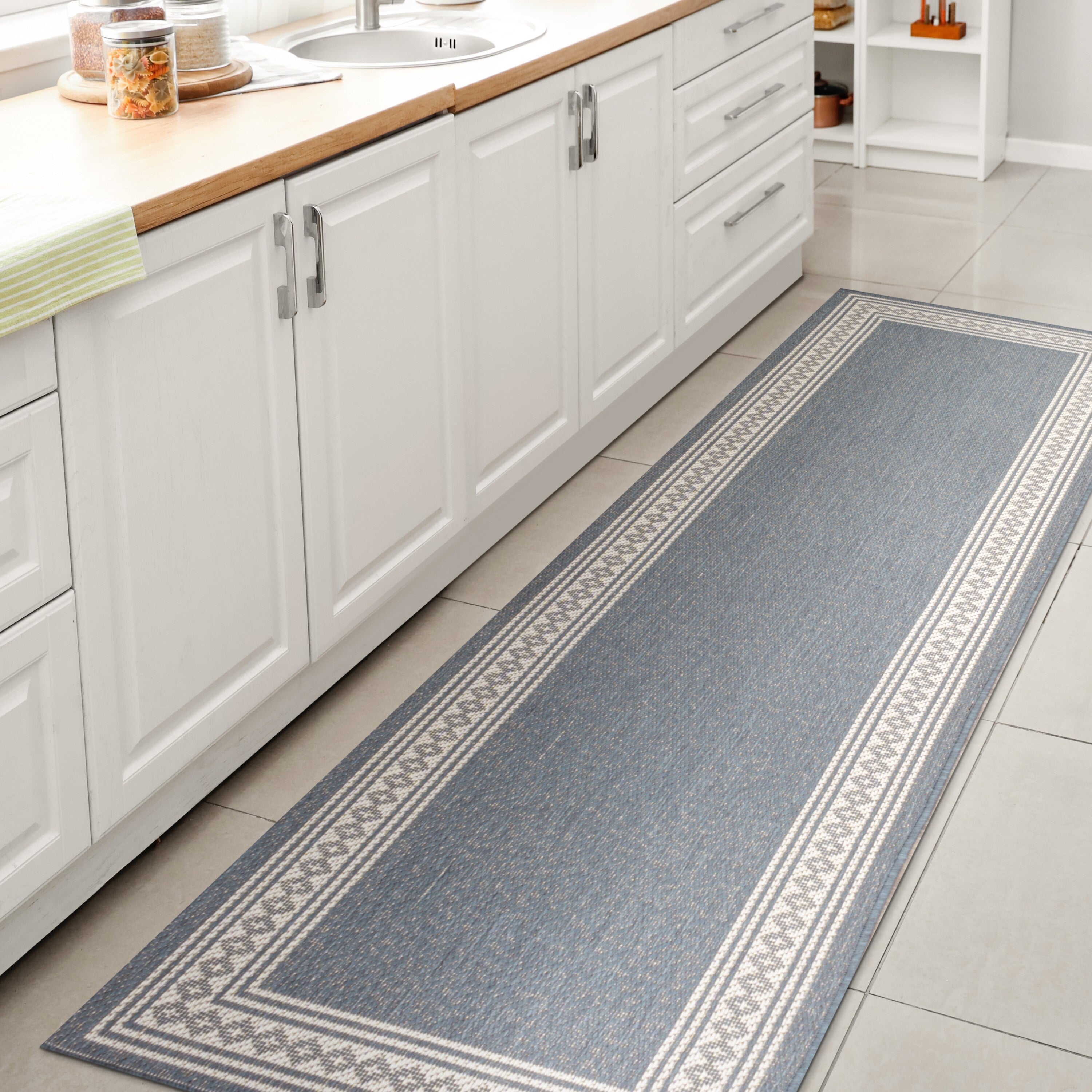 Tapis d'intérieur/extérieur classique à bordure en losanges JONATHAN Y Havana