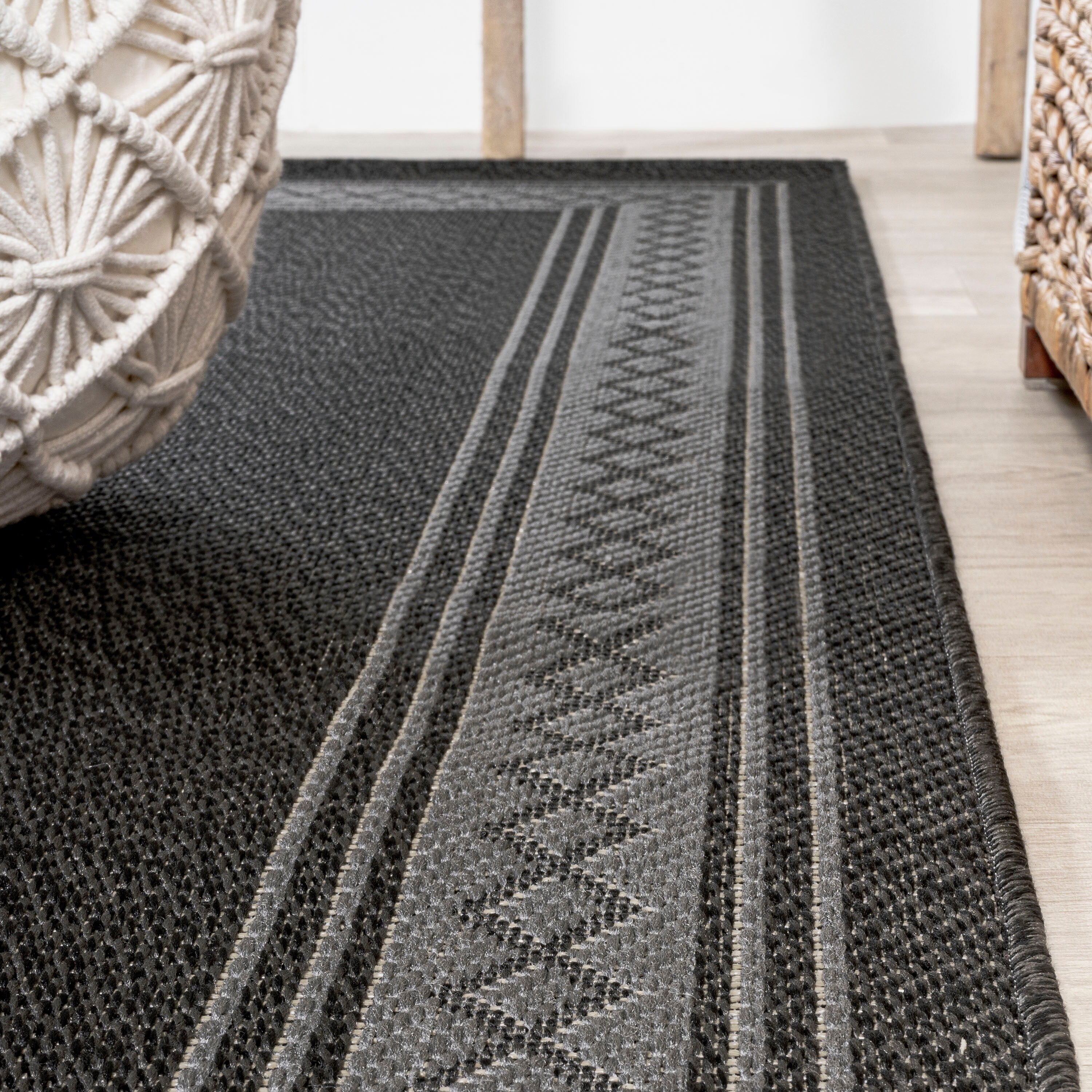 Tapis d'intérieur/extérieur classique à bordure en losanges JONATHAN Y Havana