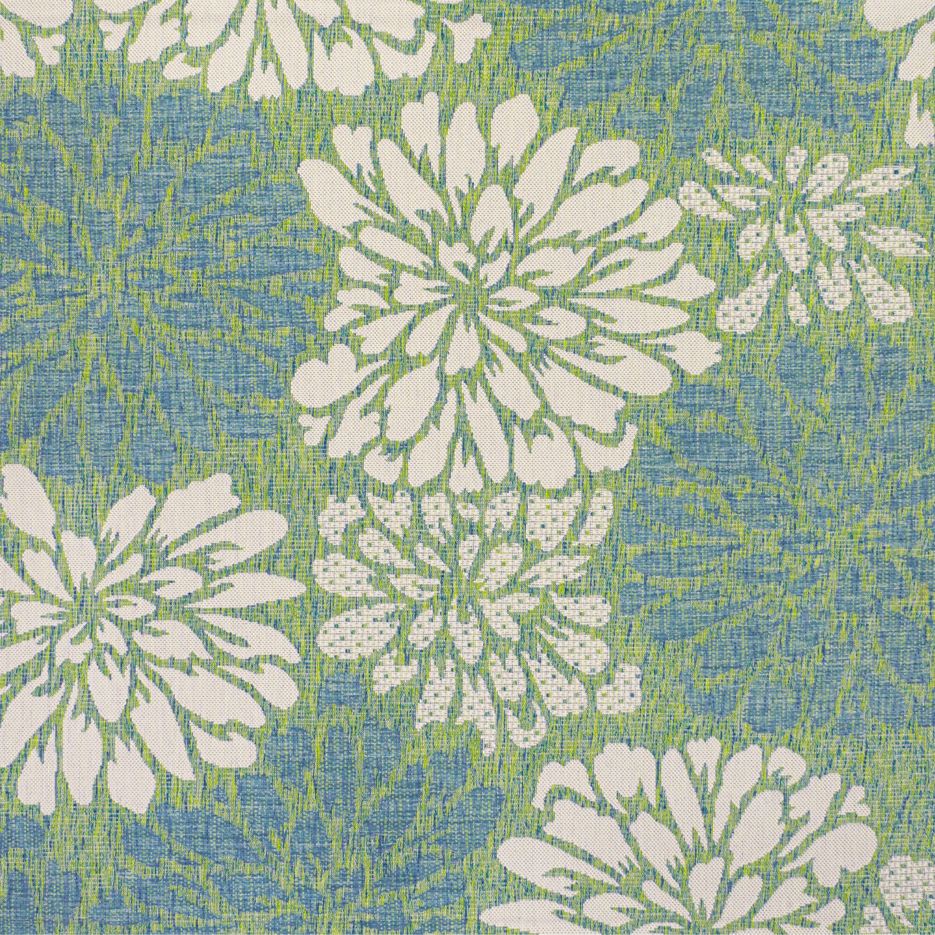 Tapis d'intérieur/extérieur à tissage texturé floral JONATHAN Y