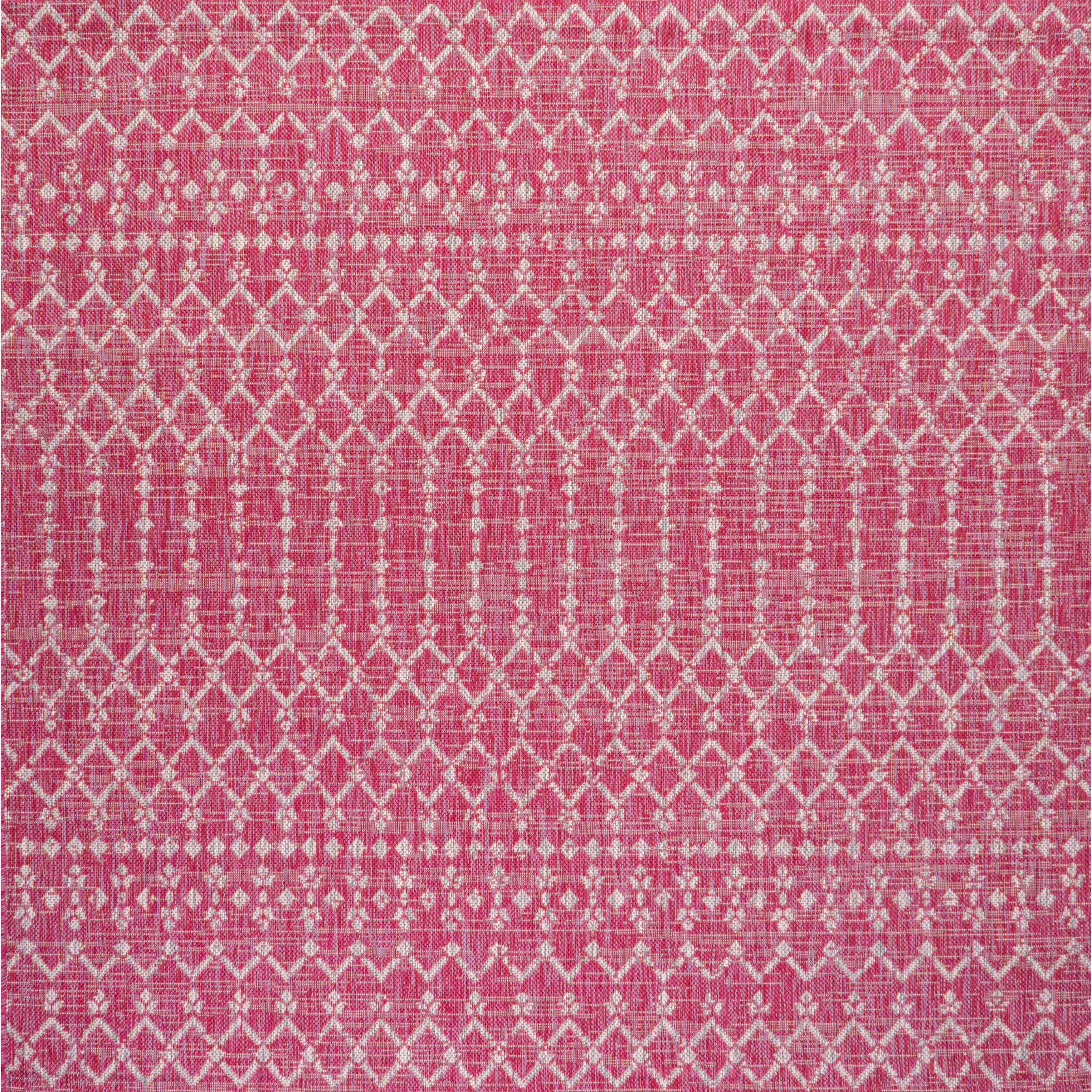 Tapis d'intérieur/extérieur à tissage géométrique marocain JONATHAN Y Trebol
