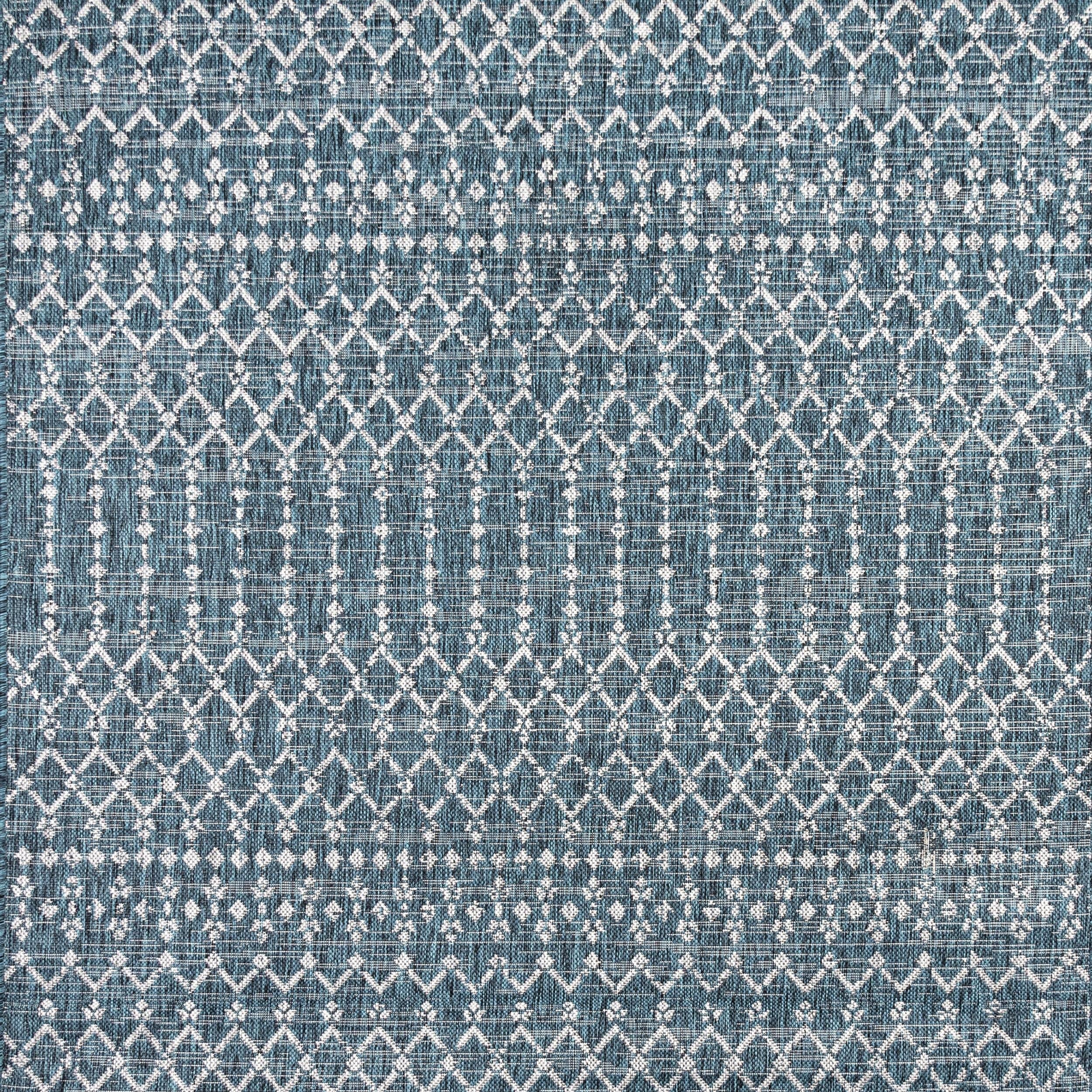 Tapis d'intérieur/extérieur à tissage géométrique marocain JONATHAN Y Trebol