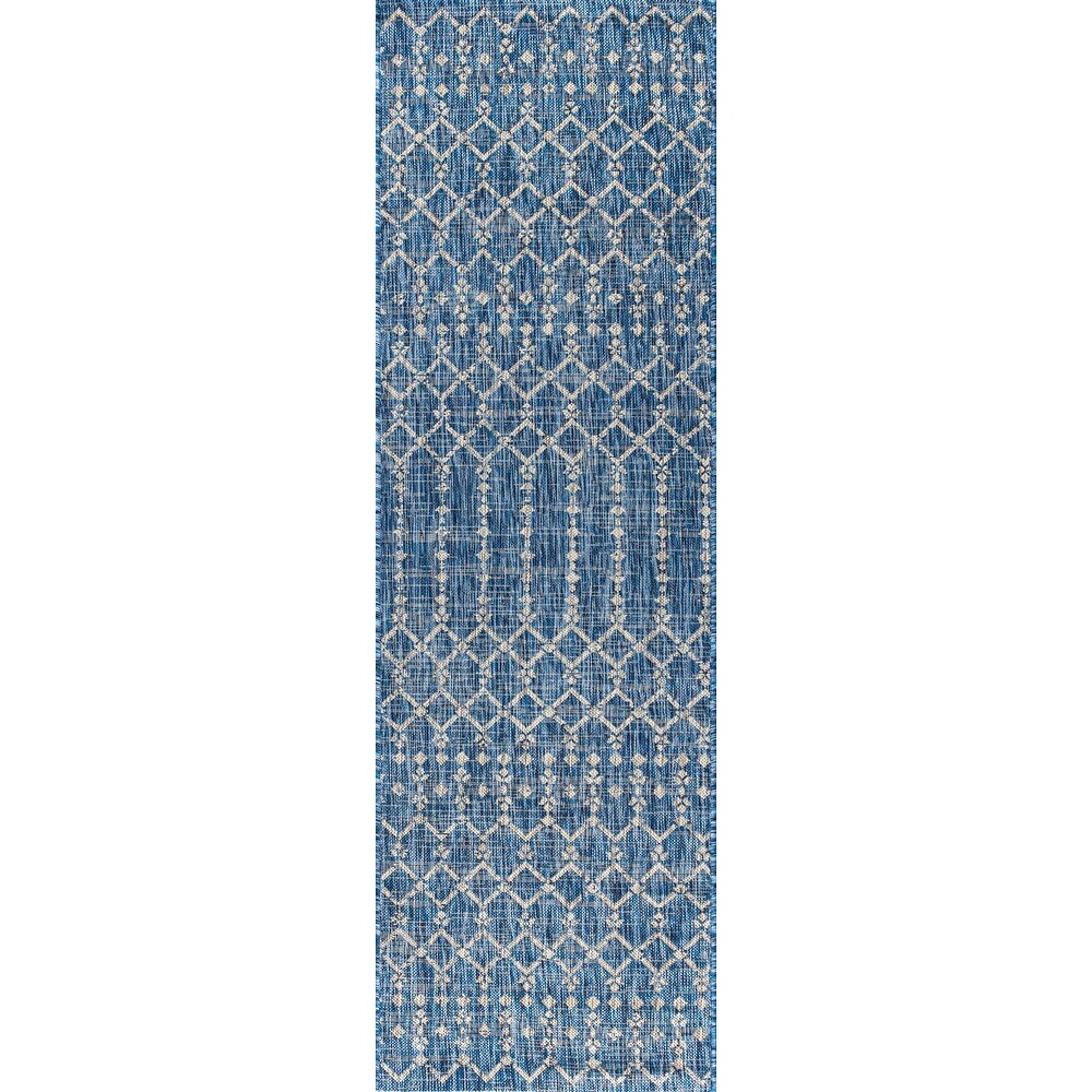 Tapis d'intérieur/extérieur à tissage géométrique marocain JONATHAN Y Trebol