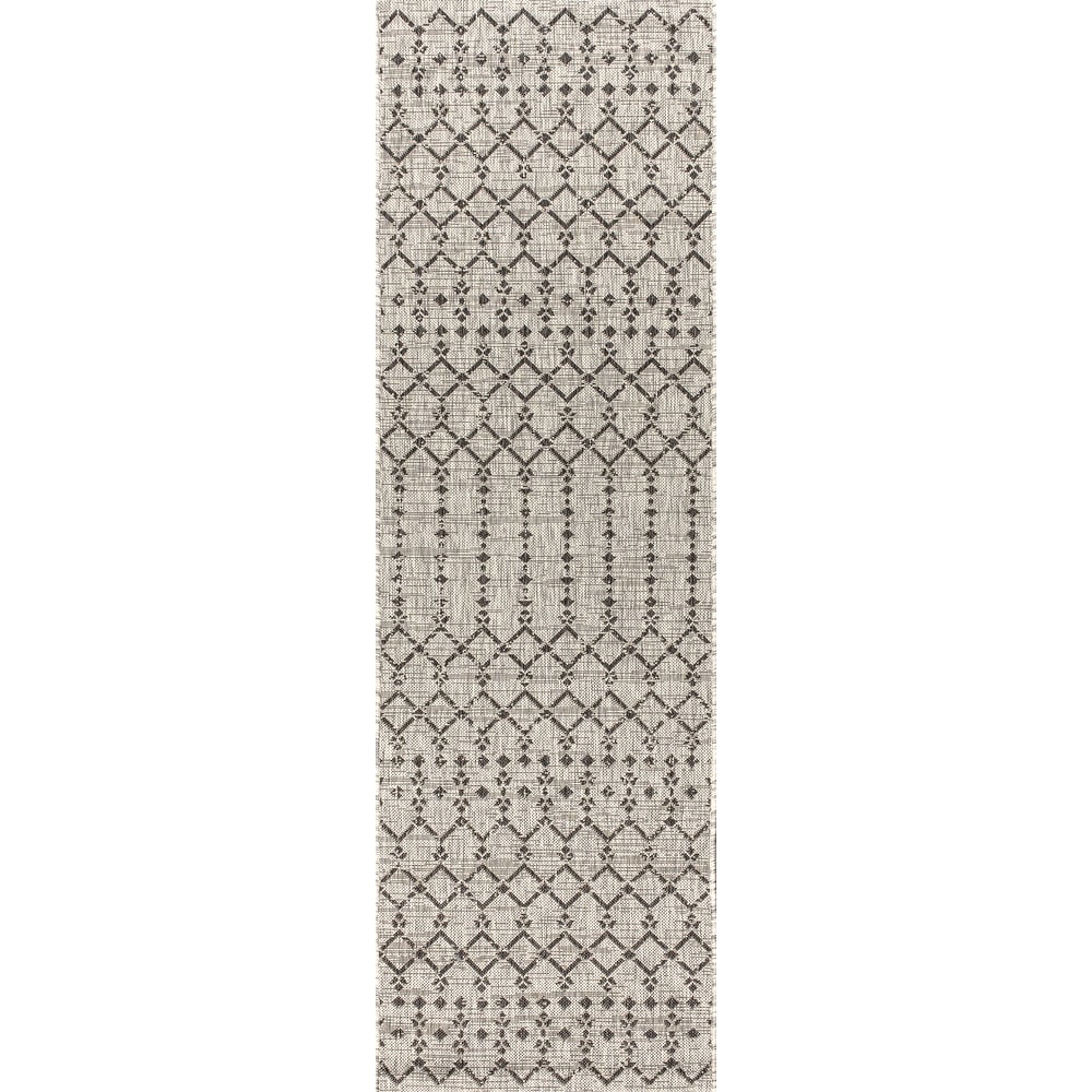Tapis d'intérieur/extérieur à tissage géométrique marocain JONATHAN Y Trebol