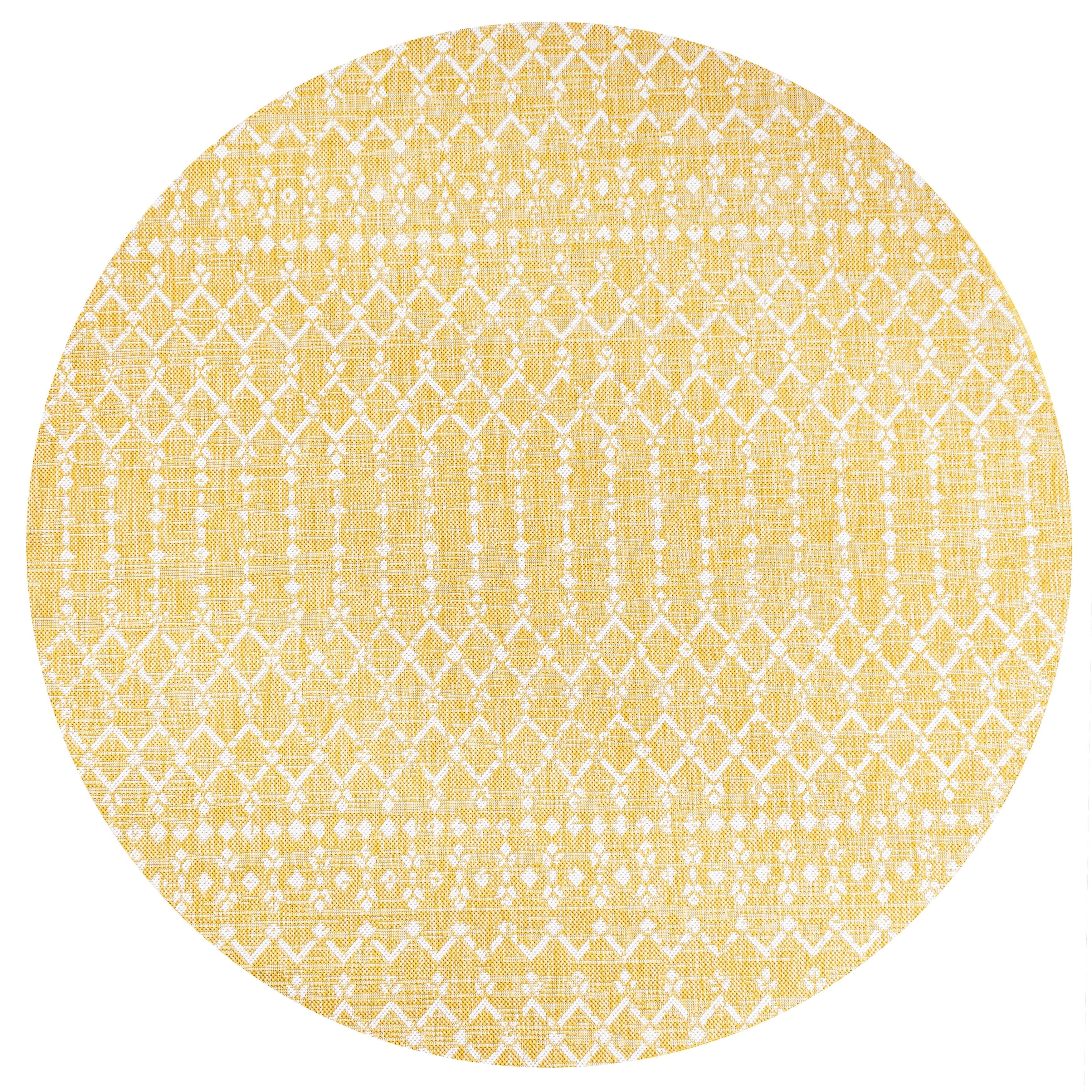 Tapis d'intérieur/extérieur à tissage géométrique marocain JONATHAN Y Trebol