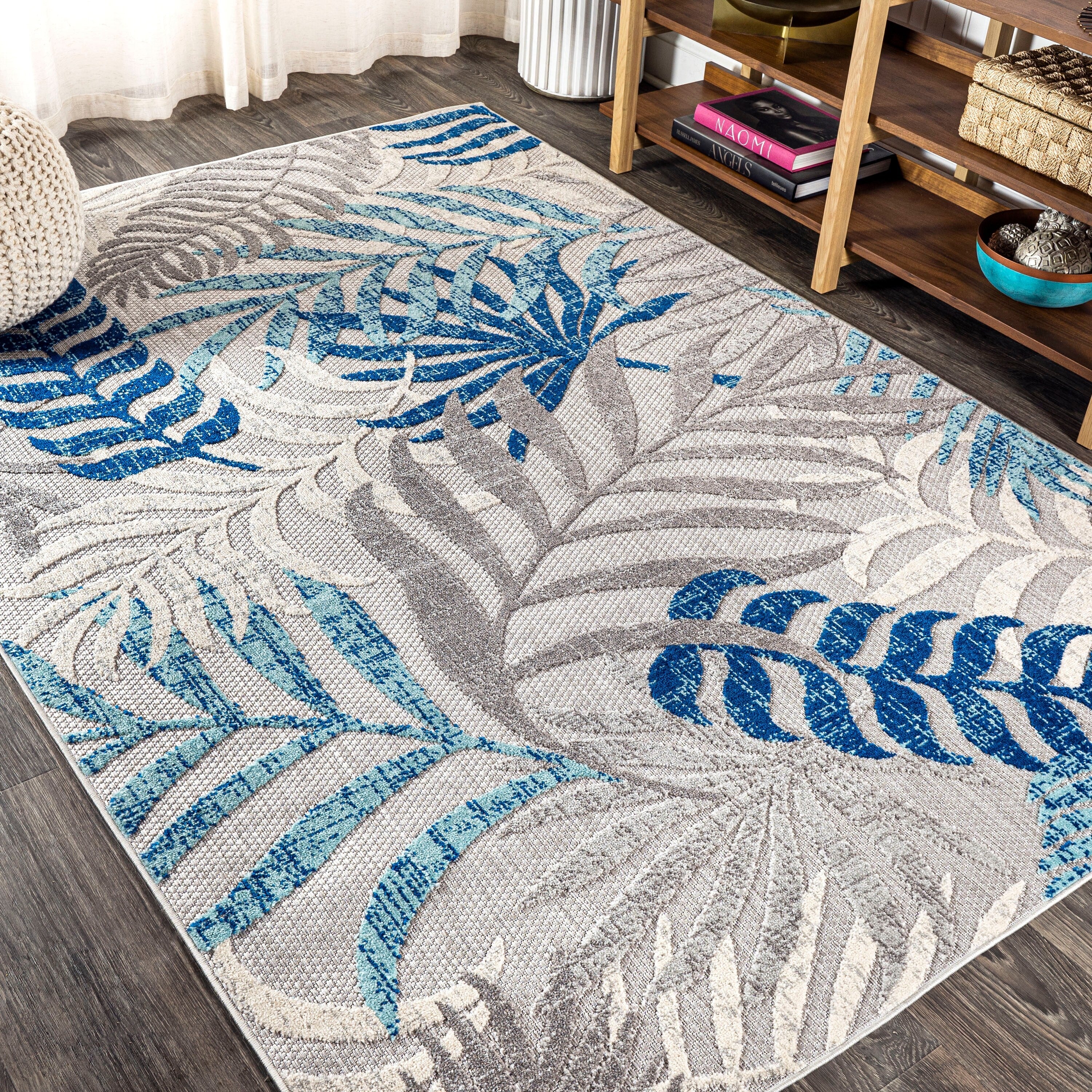 Tapis d'intérieur/extérieur à feuilles de palmier JONATHAN Y Aydin