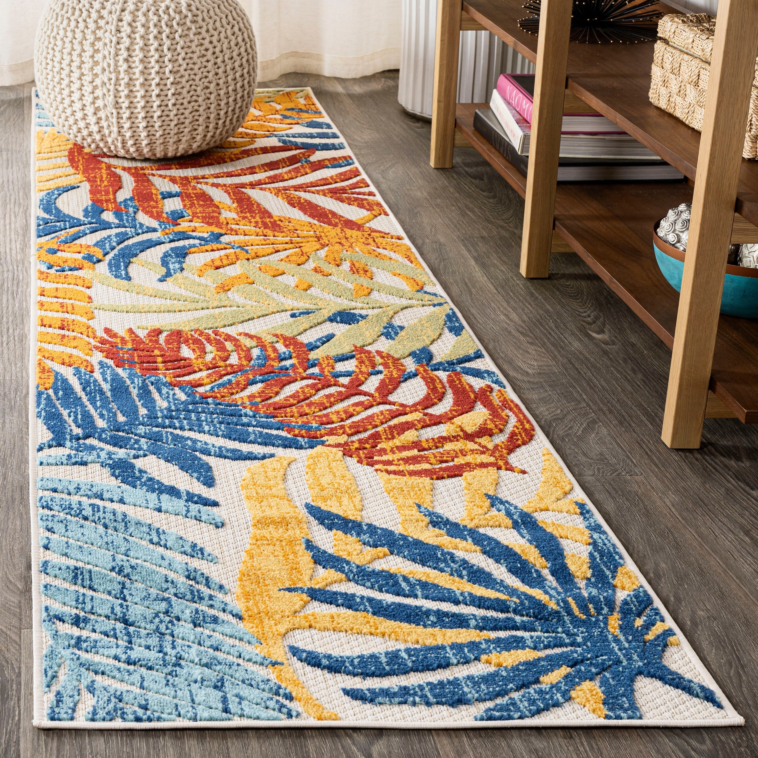 Tapis d'intérieur/extérieur à feuilles de palmier JONATHAN Y Aydin