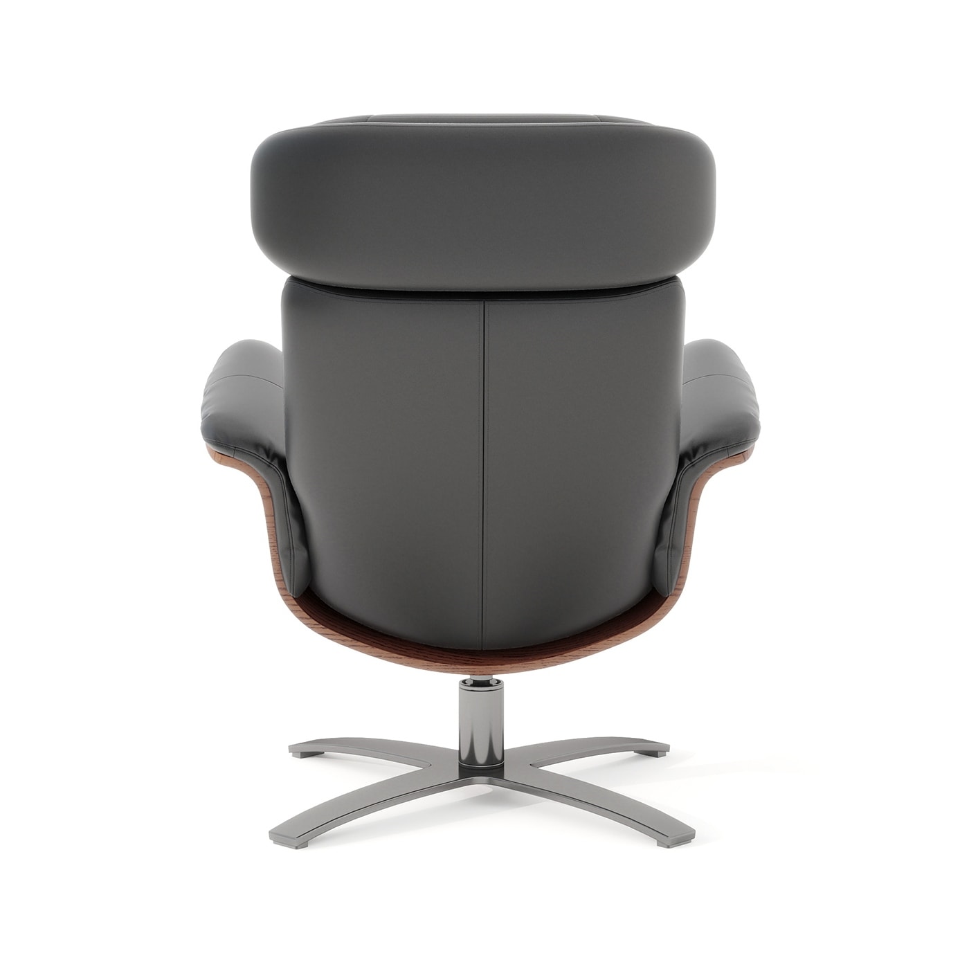 Fauteuil inclinable Jovan 31,5 en bois courbé et cuir véritable