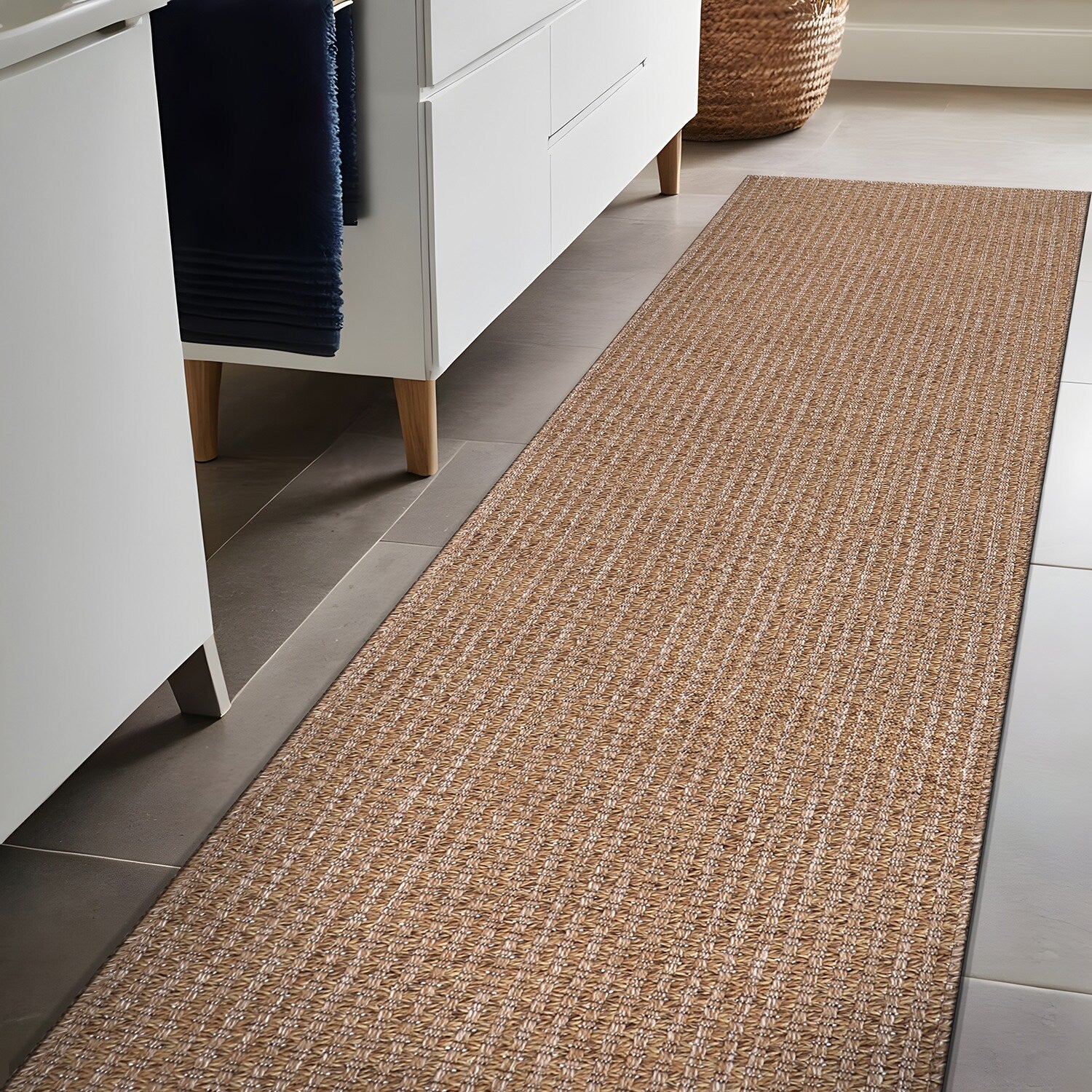 Tapis Beverly Rug en jute facile à nettoyer et ne perd pas ses poils