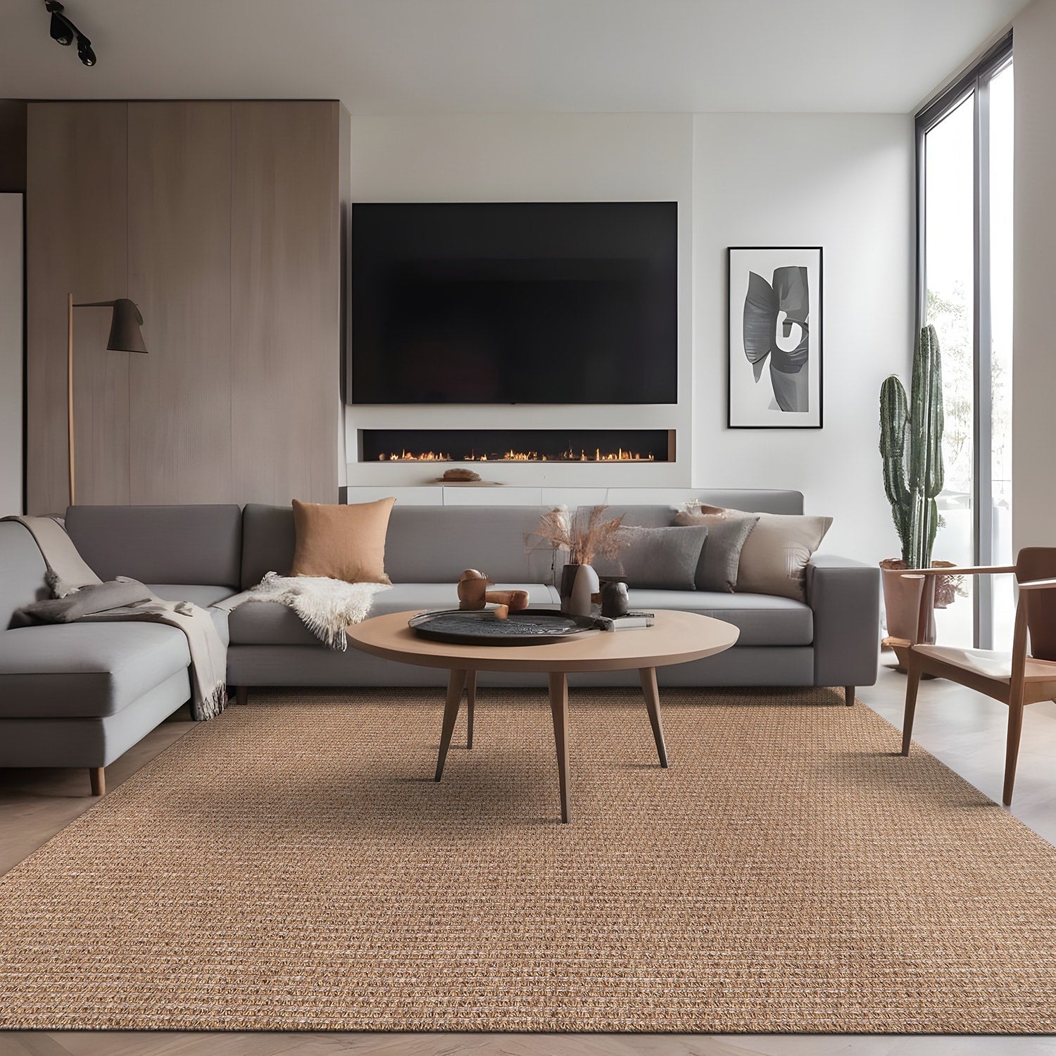 Tapis Beverly Rug en jute facile à nettoyer et ne perd pas ses poils