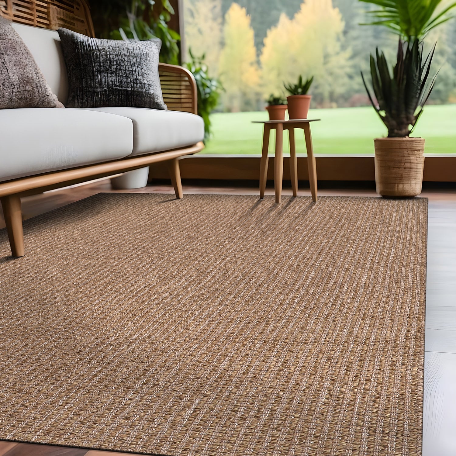 Tapis Beverly Rug en jute facile à nettoyer et ne perd pas ses poils