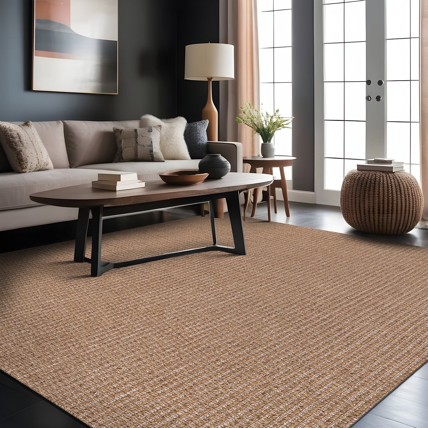 Tapis Beverly Rug en jute facile à nettoyer et ne perd pas ses poils