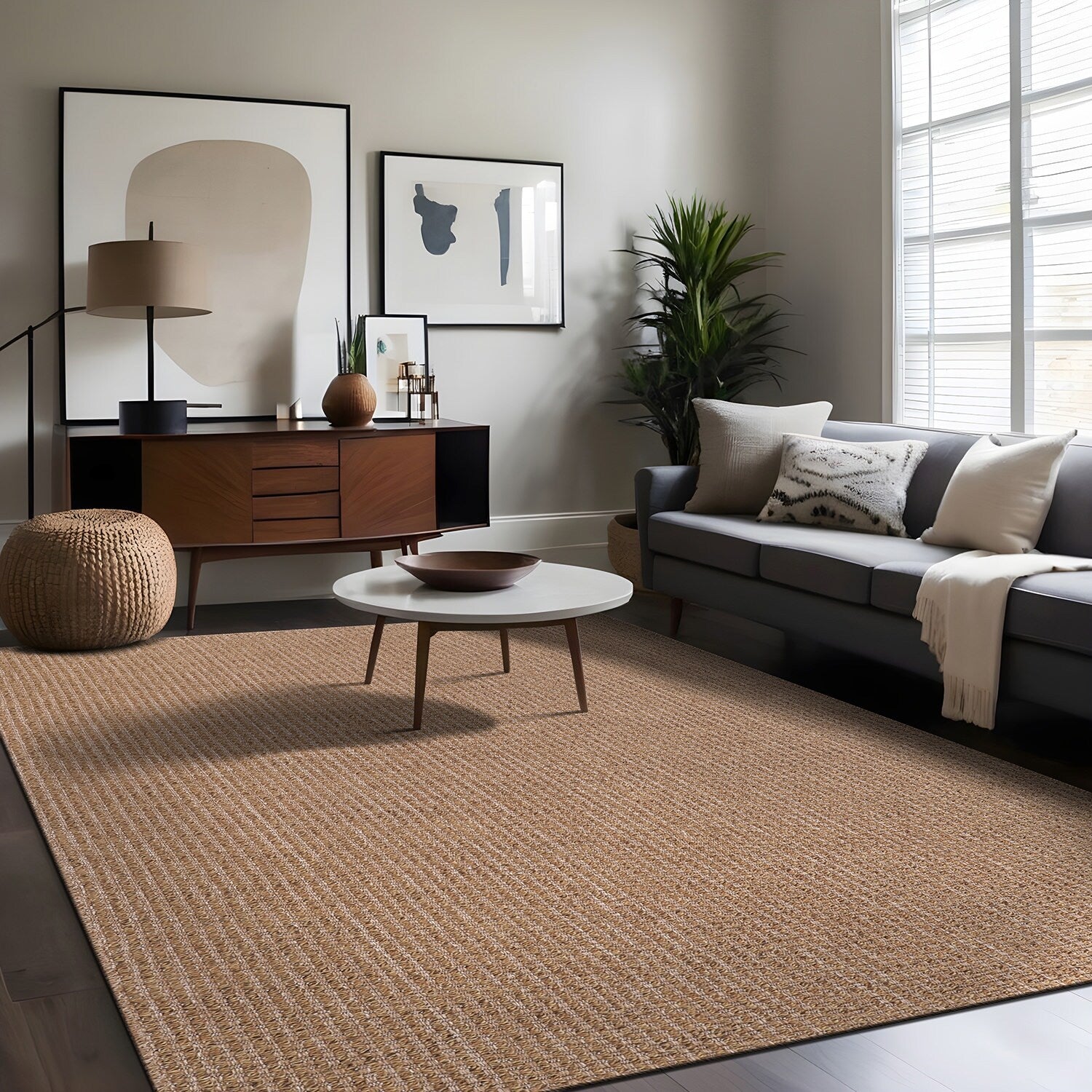 Tapis Beverly Rug en jute facile à nettoyer et ne perd pas ses poils