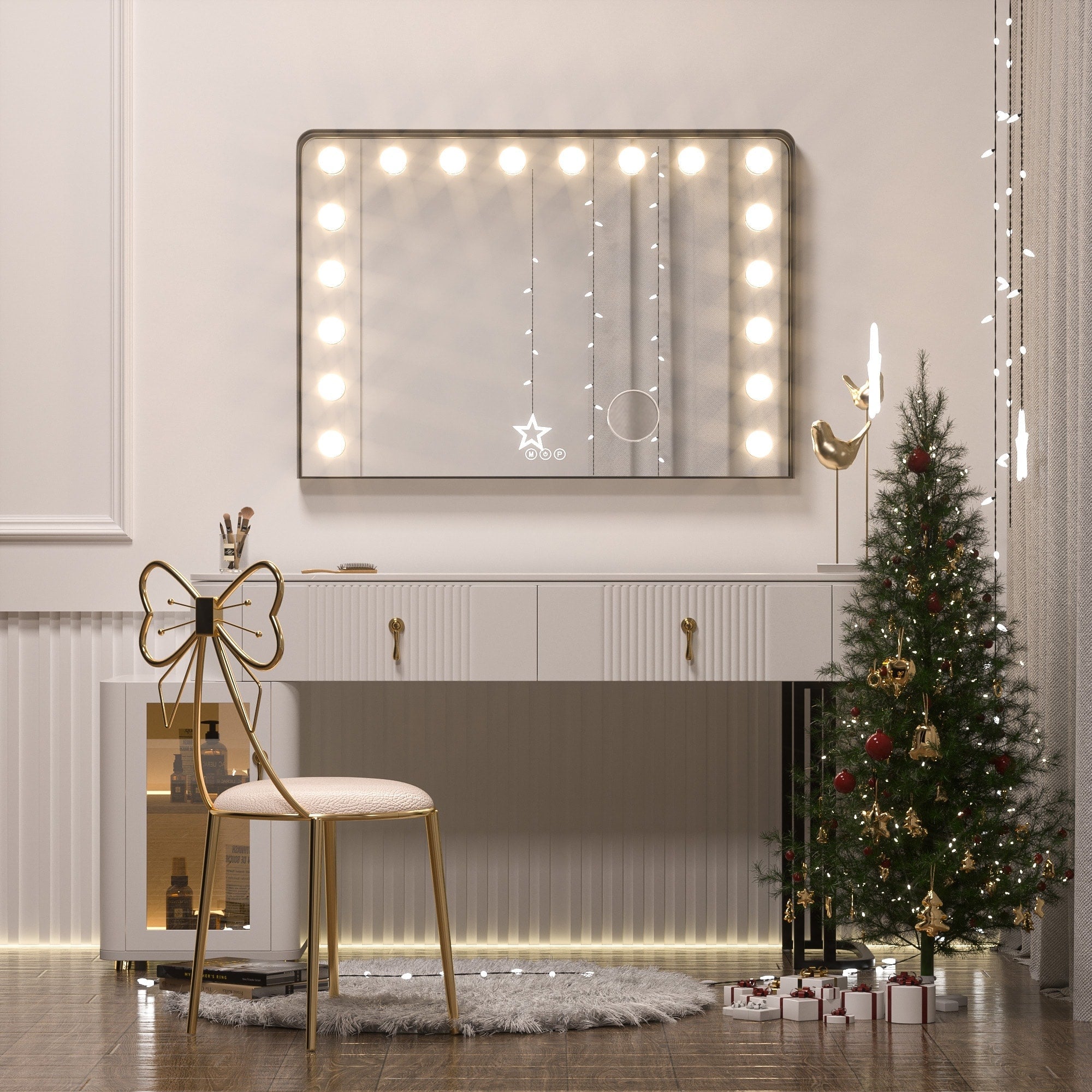 Miroir de maquillage Hollywood Keonjinn à LED avec 15/18 lumières LED