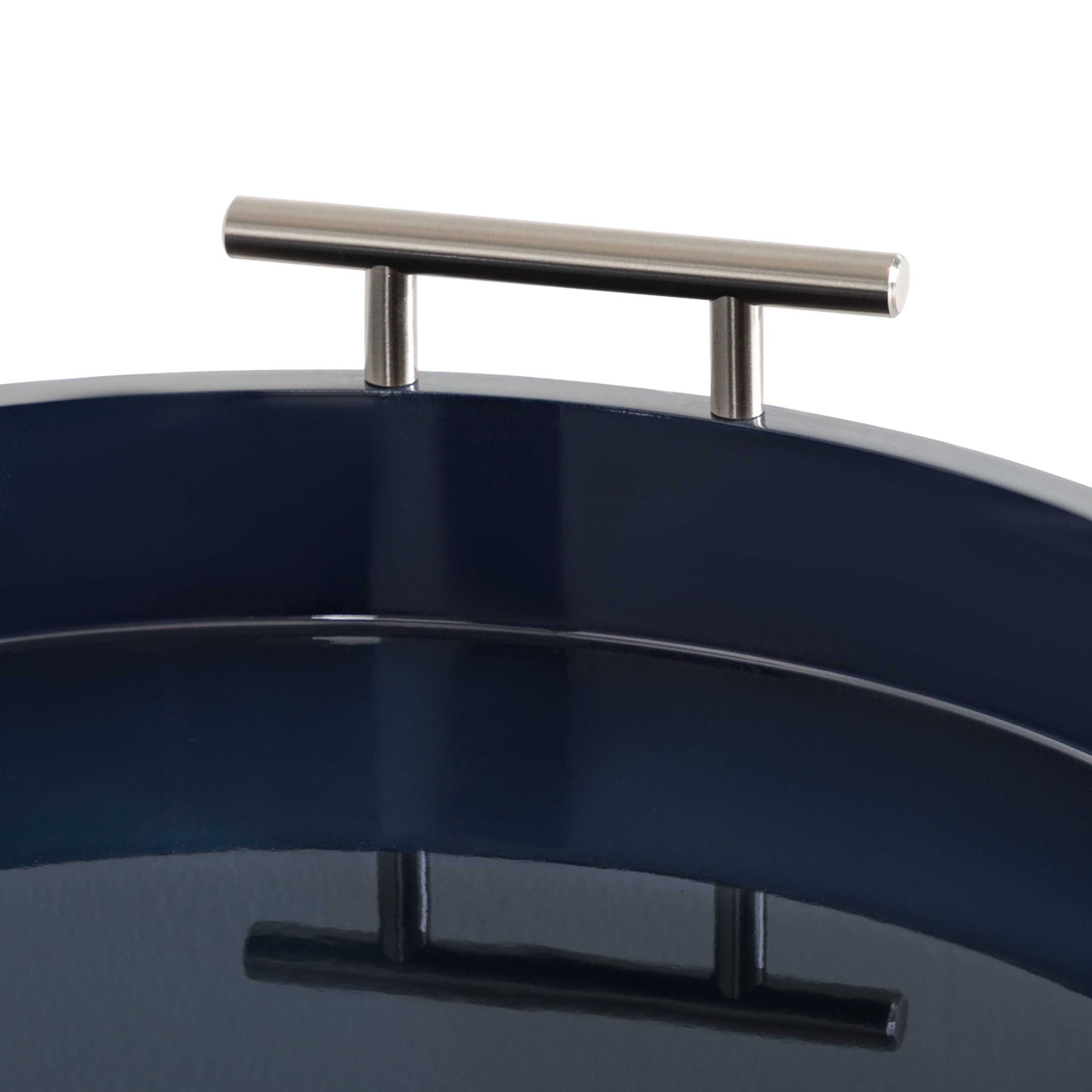 Plateau décoratif rond Kate et Laurel Lipton avec poignées en métal