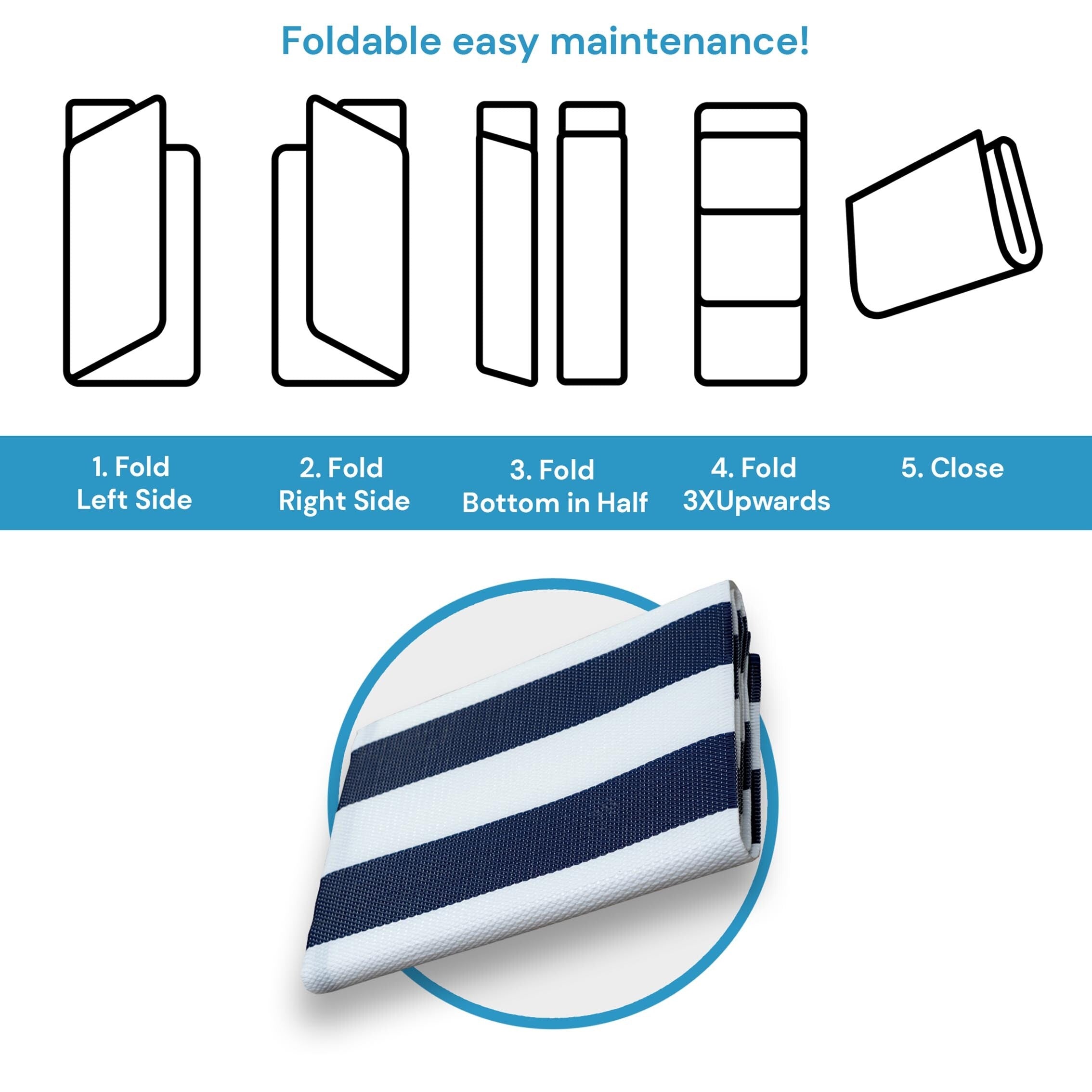 Tapis d'intérieur et d'extérieur à rayures de plage Lalune