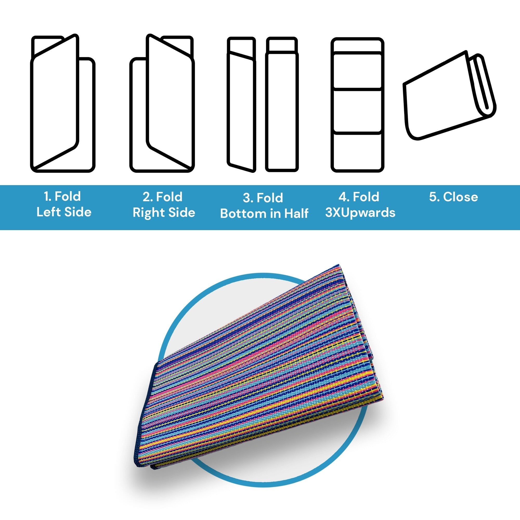 Tapis d'intérieur et d'extérieur à rayures de plage Lalune