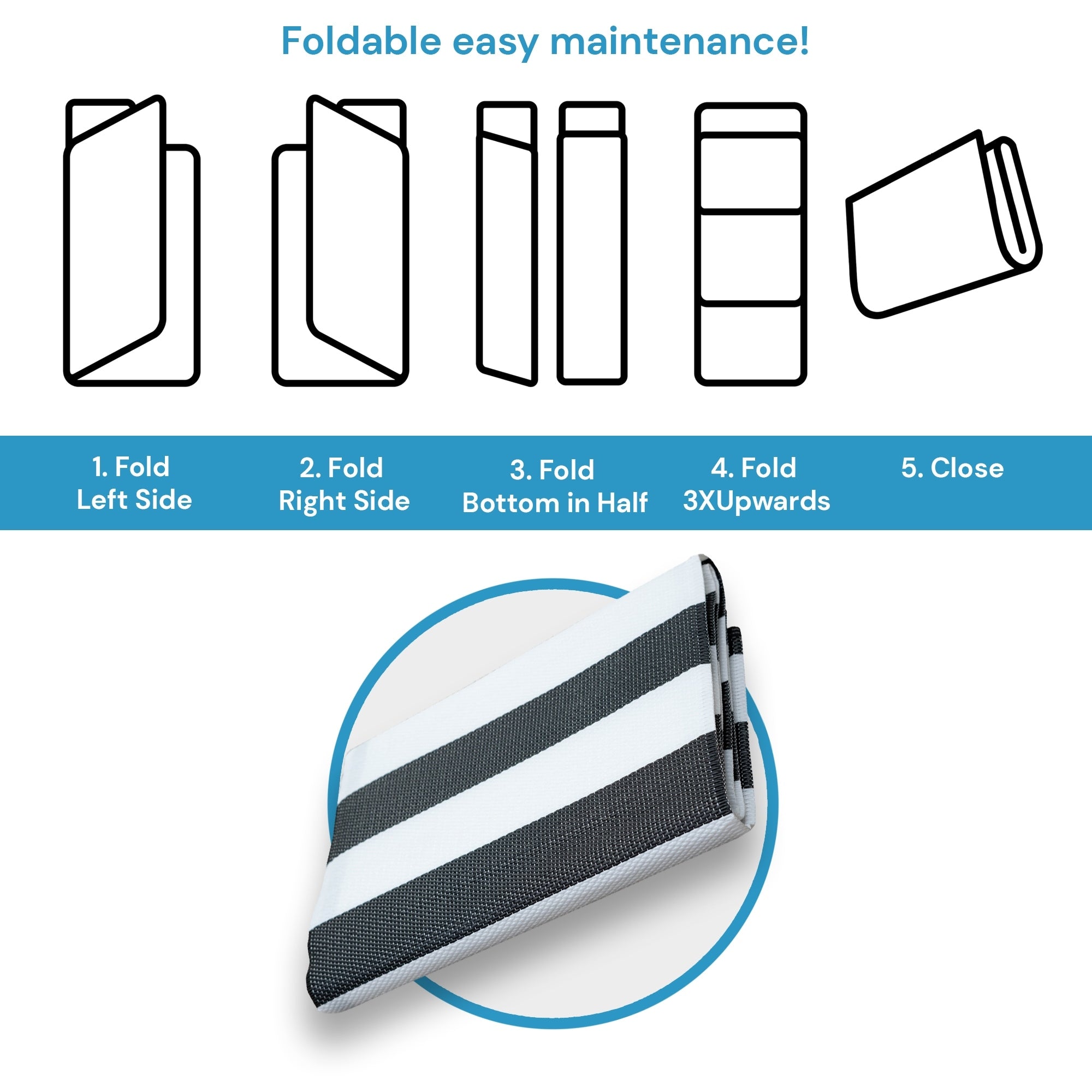 Tapis d'intérieur et d'extérieur à rayures de plage Lalune