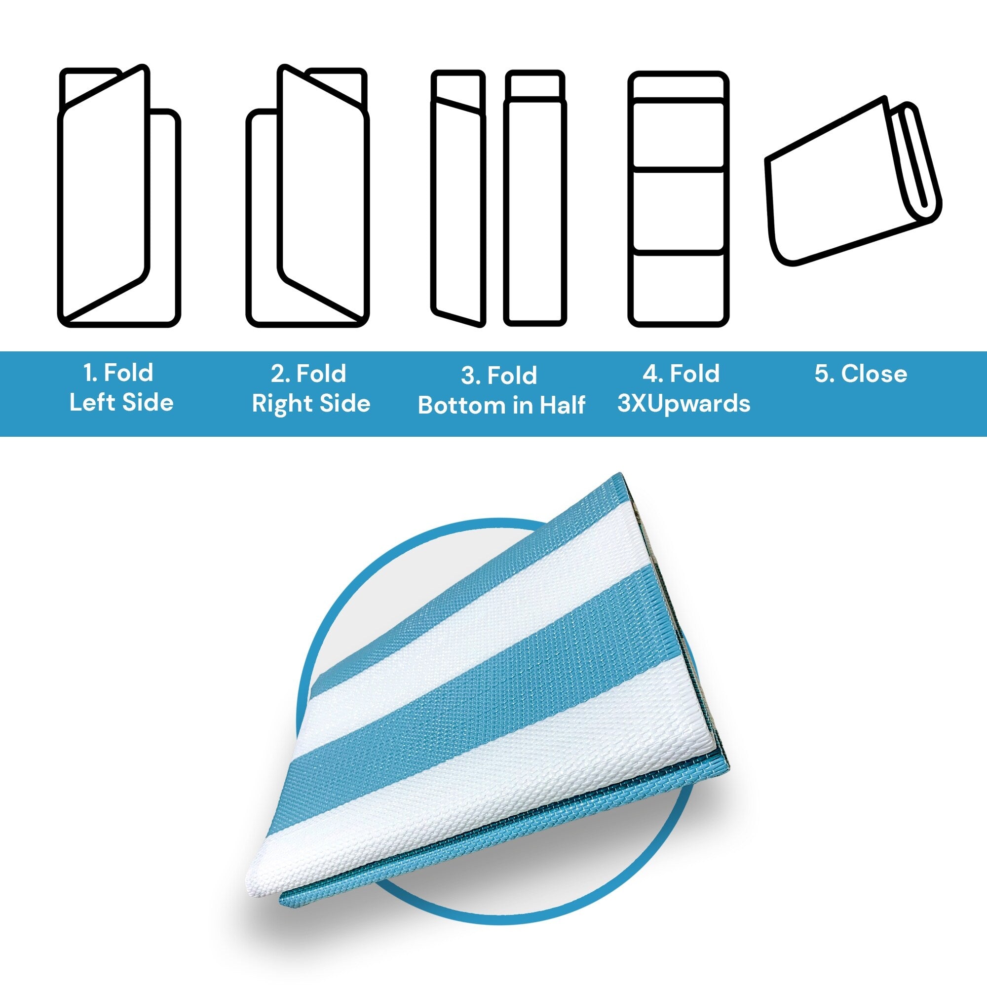 Tapis d'intérieur et d'extérieur à rayures de plage Lalune