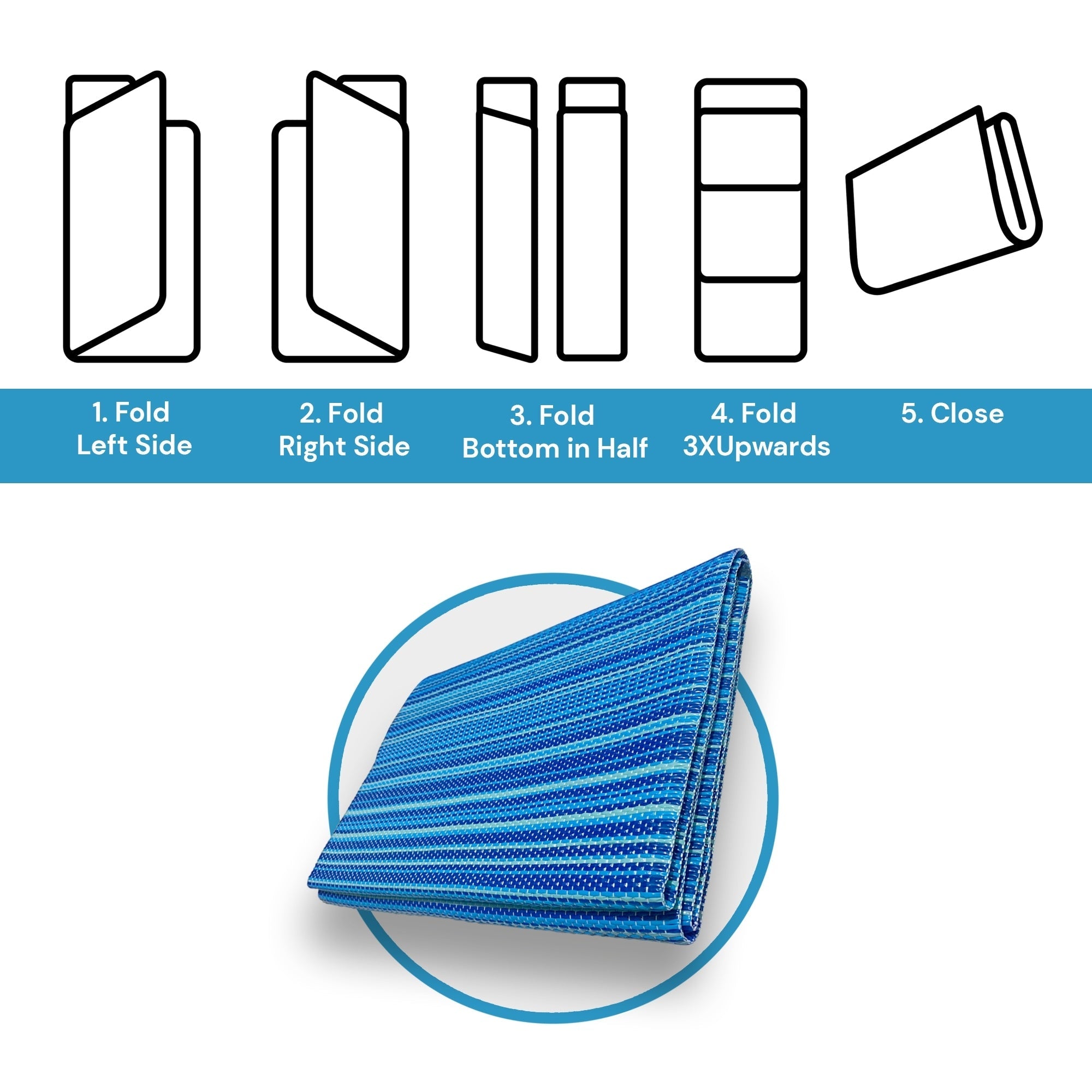 Tapis d'intérieur et d'extérieur à rayures de plage Lalune