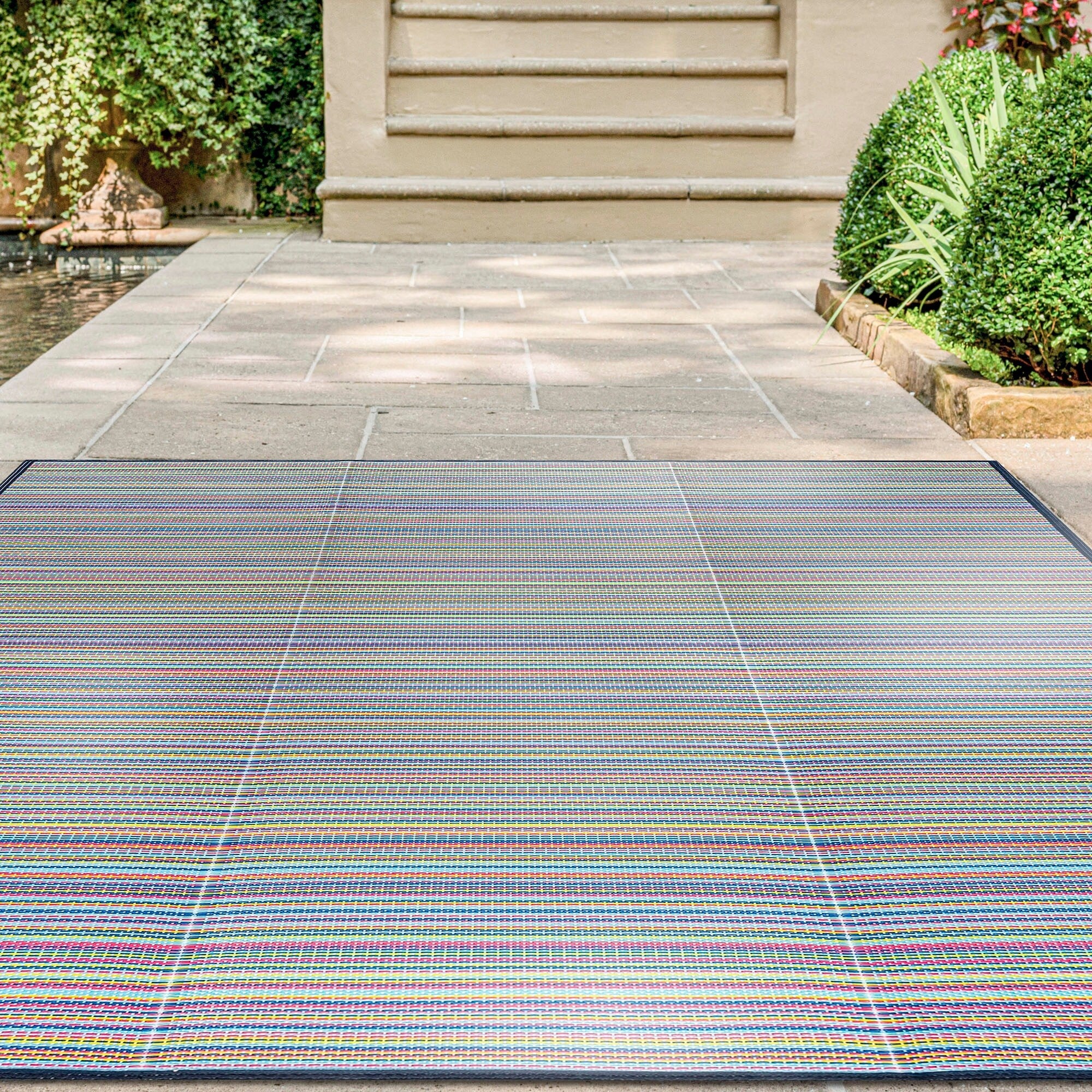 Tapis d'intérieur et d'extérieur à rayures de plage Lalune