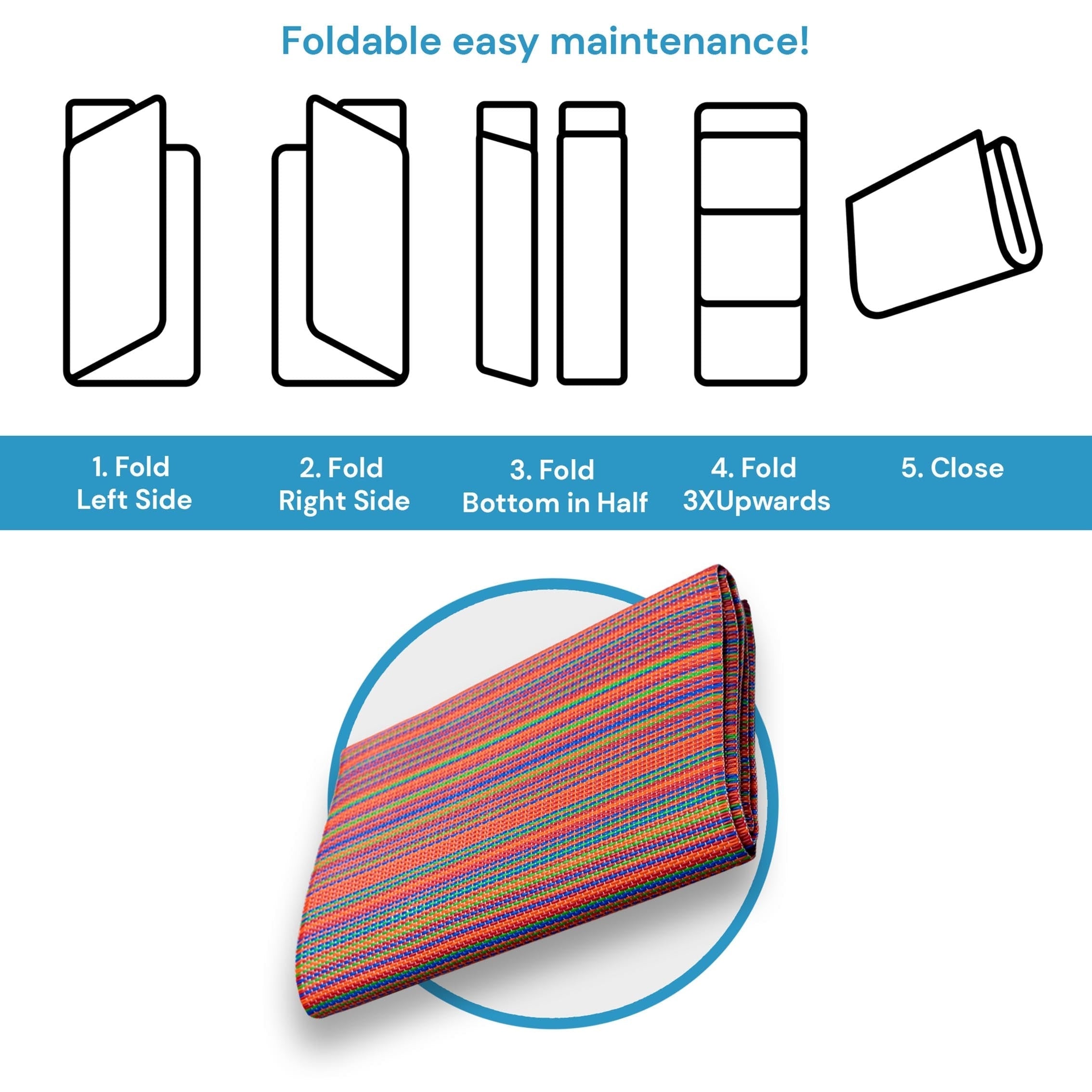 Tapis d'intérieur et d'extérieur à rayures de plage Lalune