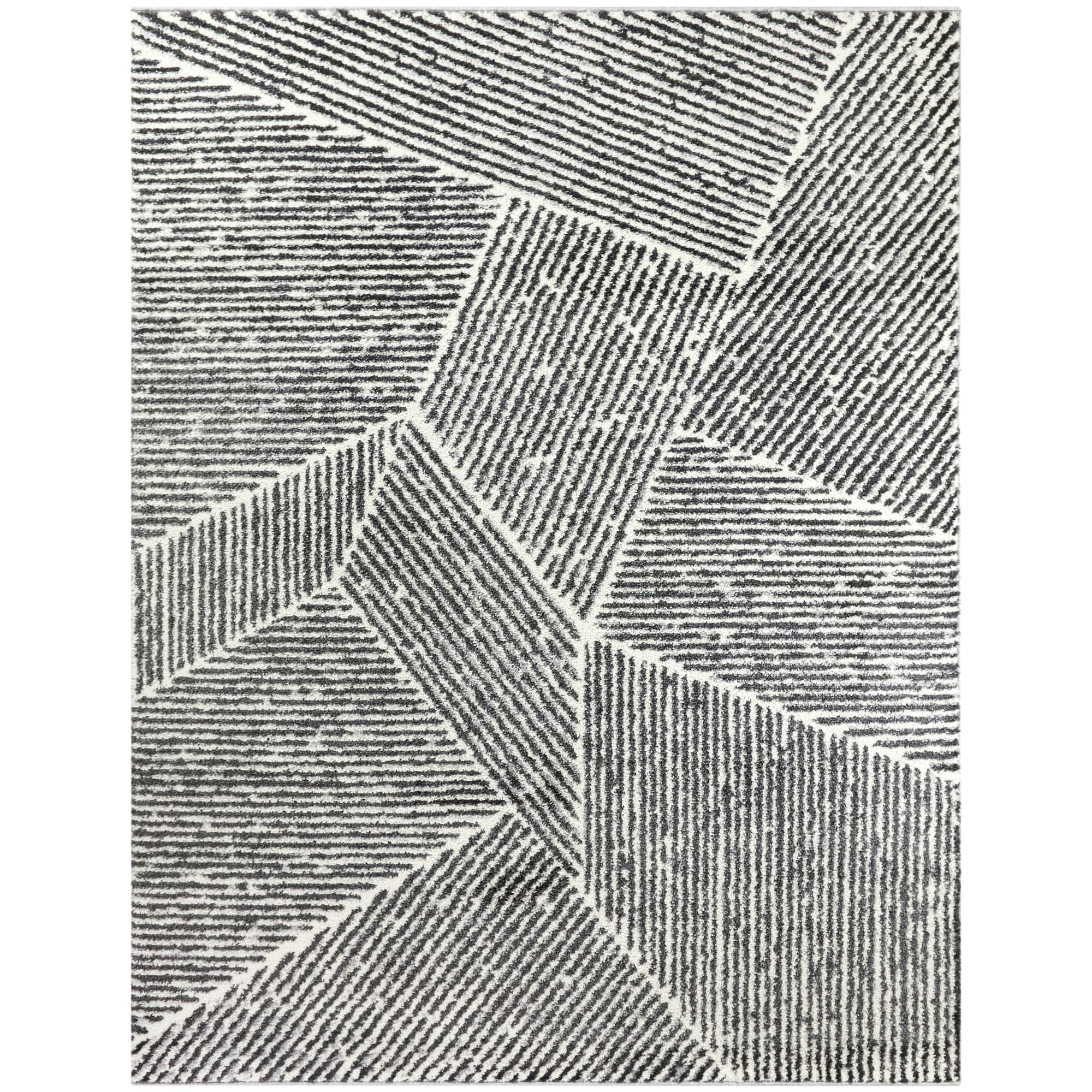 Tapis moderne à rayures variées Larsen