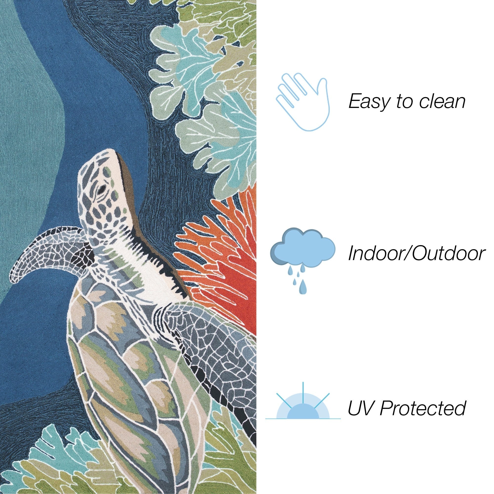 Tapis d'intérieur/extérieur Liora Manne Ravella Akumal Océan