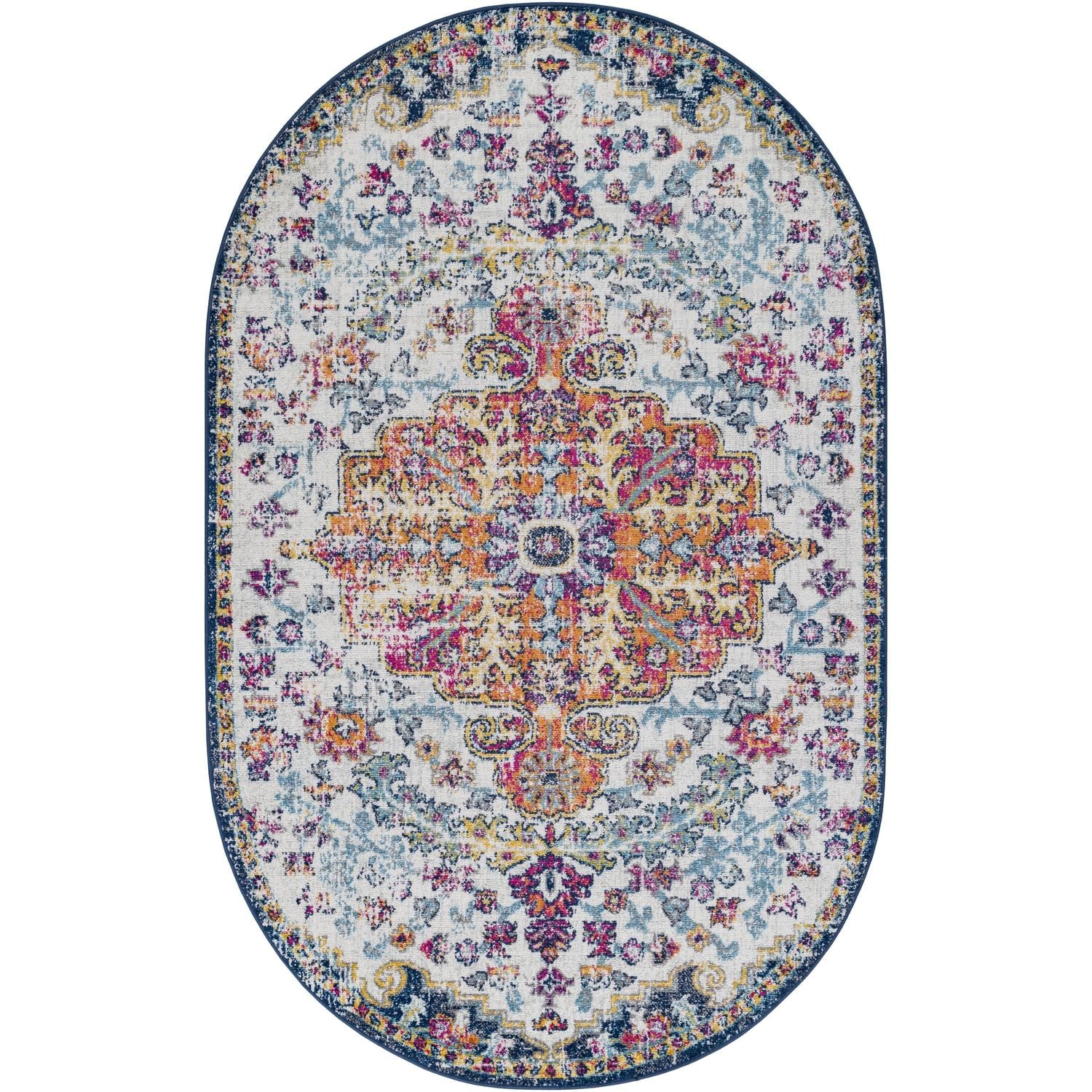 Tapis médaillon traditionnel Livabliss Harput revisité