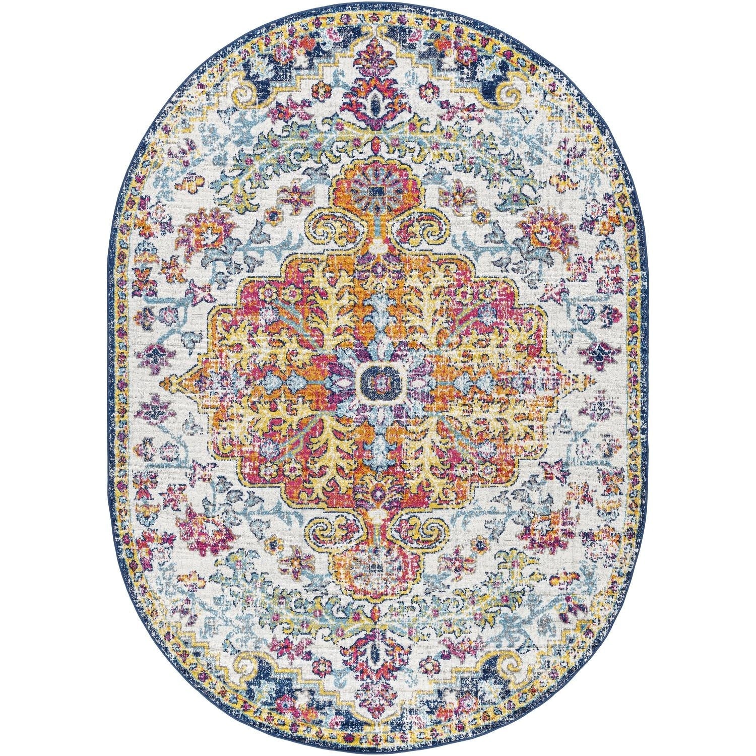 Tapis médaillon traditionnel Livabliss Harput revisité