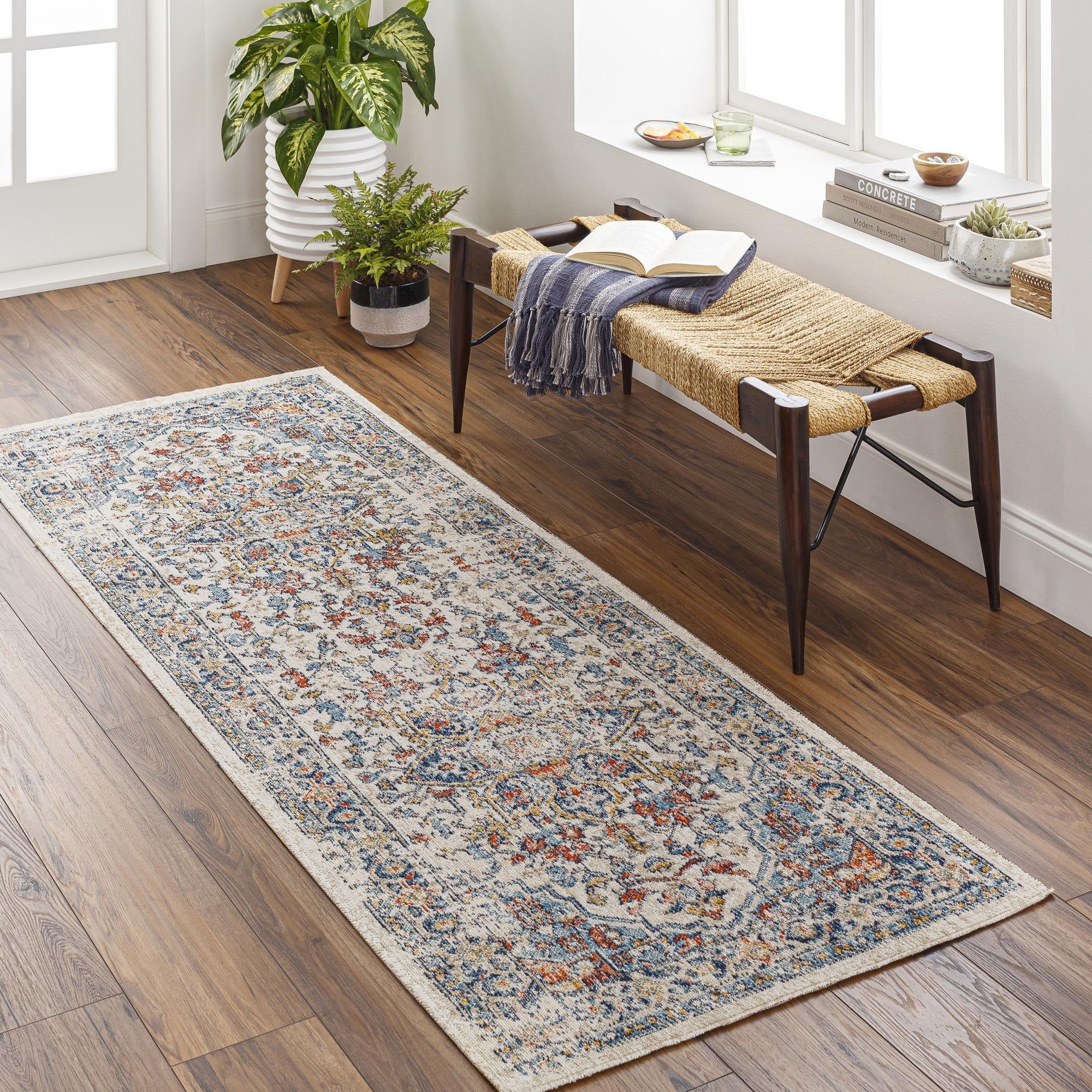 Tapis d'extérieur traditionnel médaillon Livabliss Huntington Beach remis au goût du jour