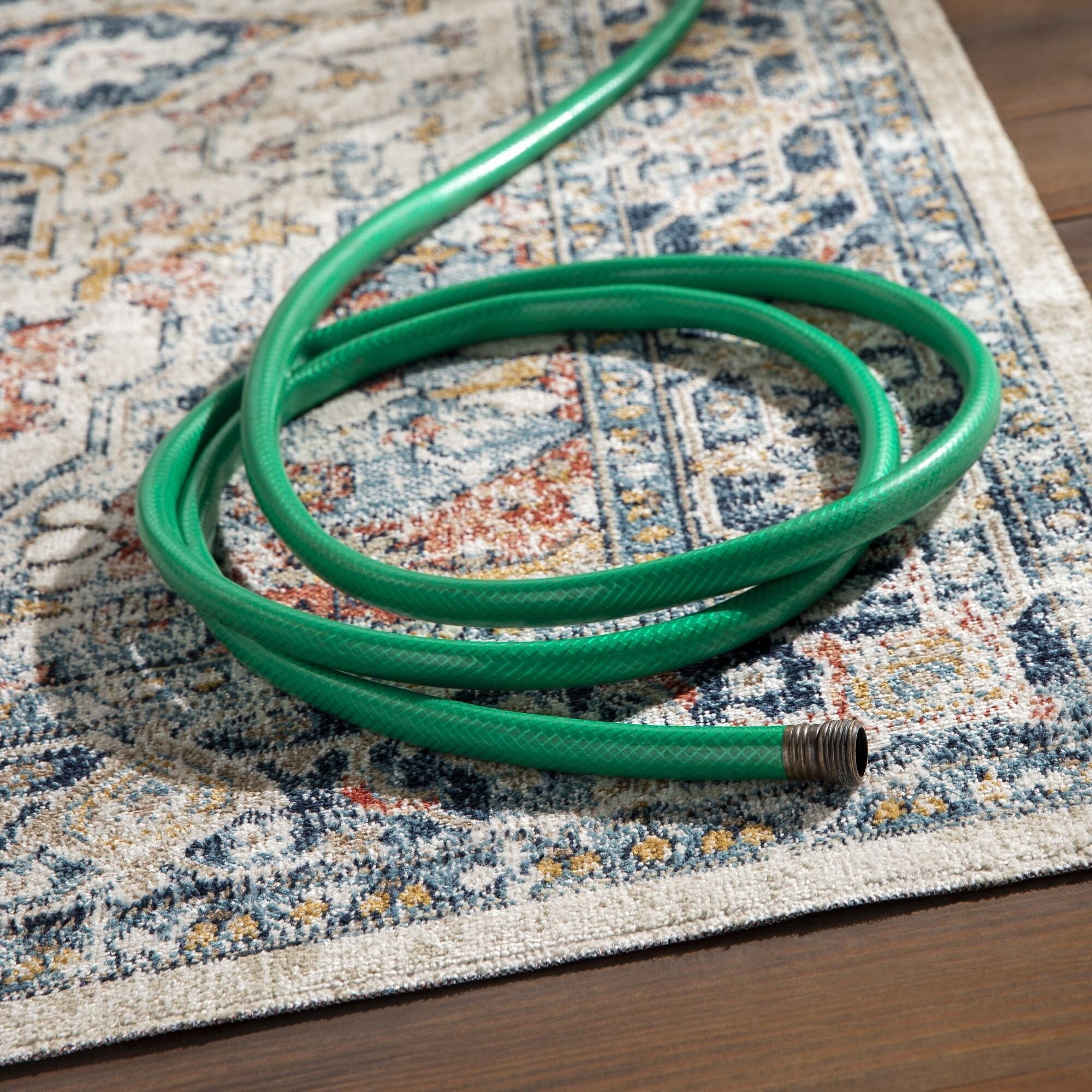 Tapis d'extérieur traditionnel médaillon Livabliss Huntington Beach remis au goût du jour