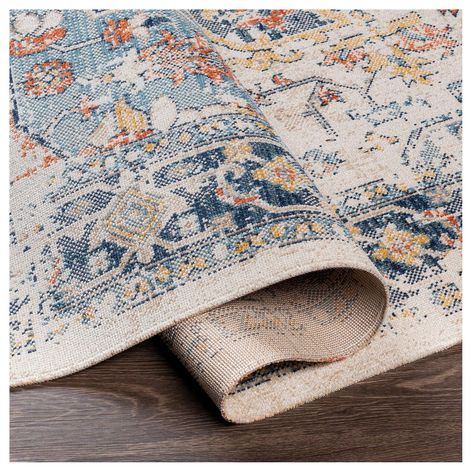 Tapis d'extérieur traditionnel médaillon Livabliss Huntington Beach remis au goût du jour